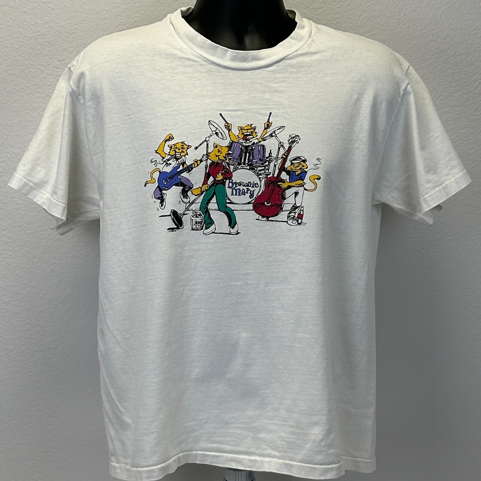 Vintage Vintage 90s Brownie Mary Band T Shirt White Pittsburgh Large Size US L / EU 52-54 / 3 - 2 Thumbnail