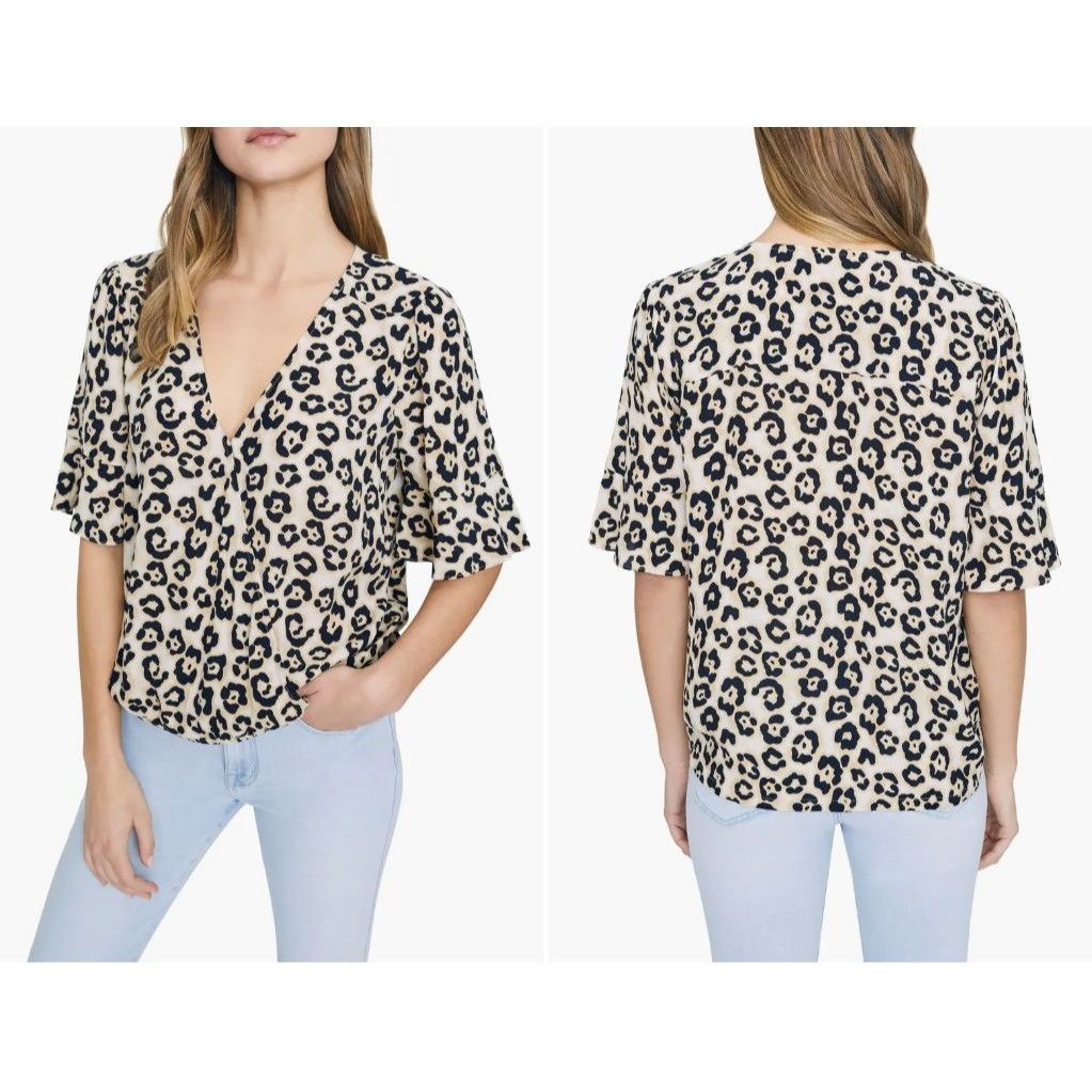 Sanctuary Sanctuary Womens Plus Size Top Blouse Surplice Wrap Leopard Size XL / US 12-14 / IT 48-50 - 9 Thumbnail