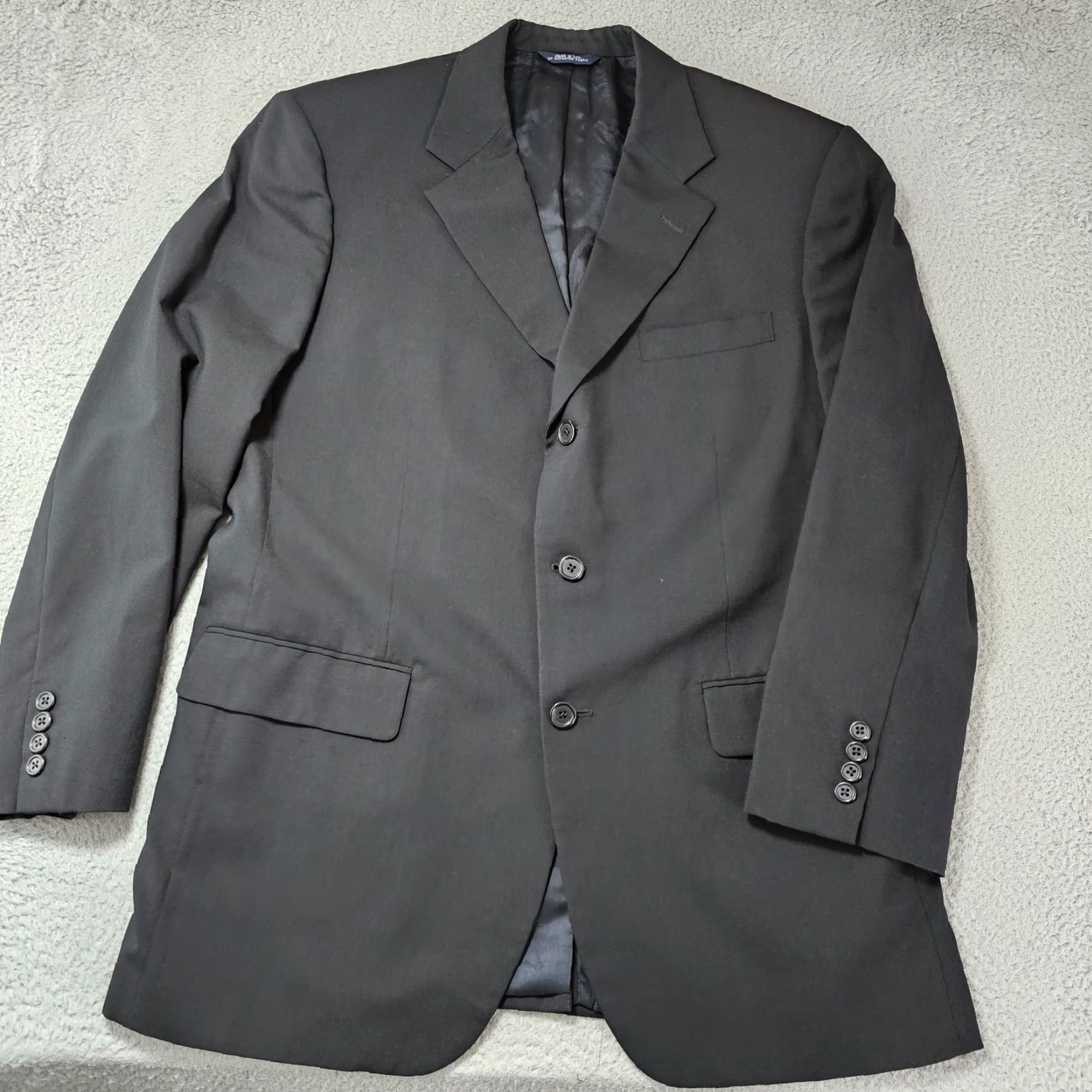 Brooks Brothers Brooks Brothers Suit Jacket Black 42R Wool Blazer Mens Classic Single-Breasted 3-Button Notch Lapel Size 42R - 2 Thumbnail