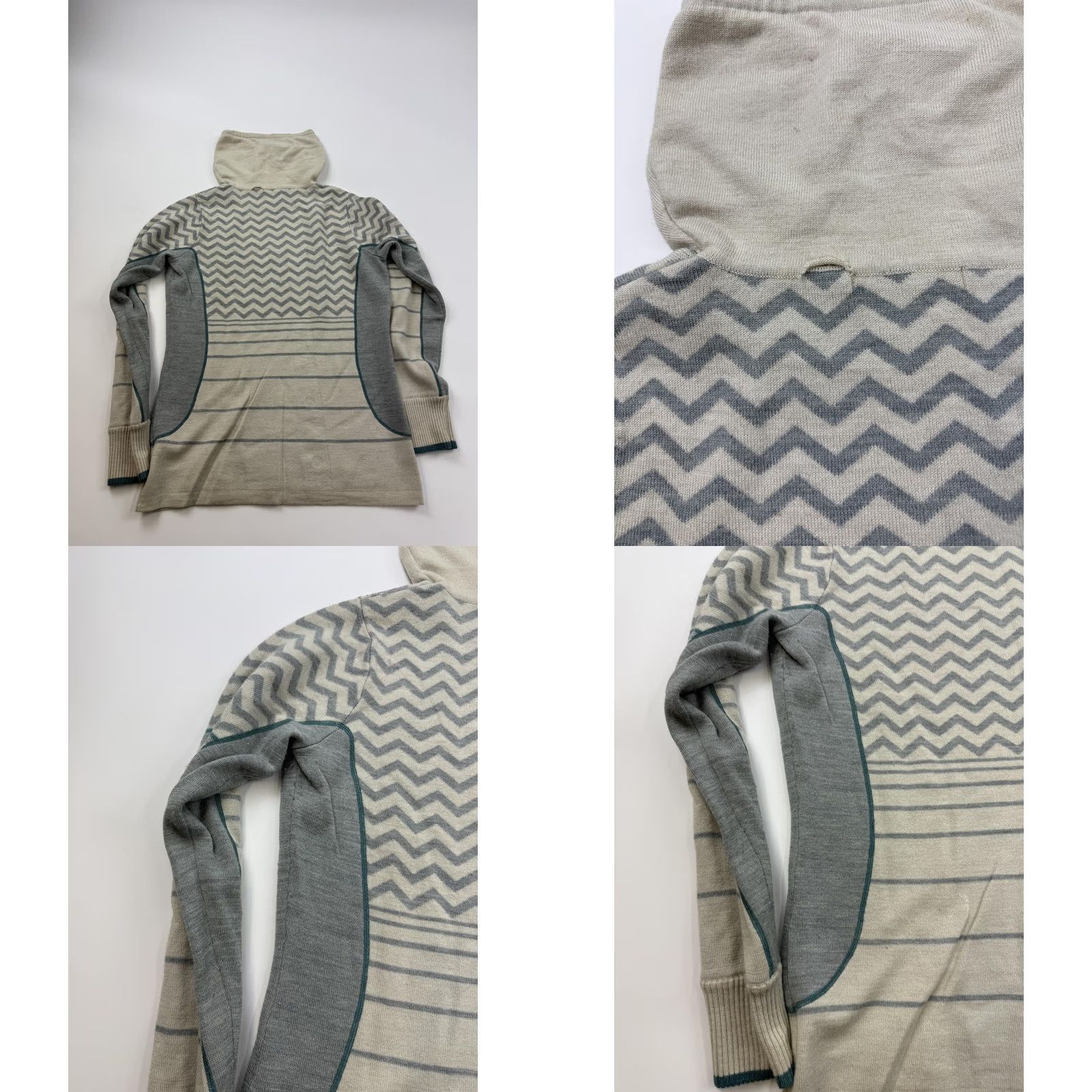 Smartwool SmartWool Sweater Womens M Beige Tunic Cowl Neck Chevron Knit Pullover Size M / US 6-8 / IT 42-44 - 9 Thumbnail
