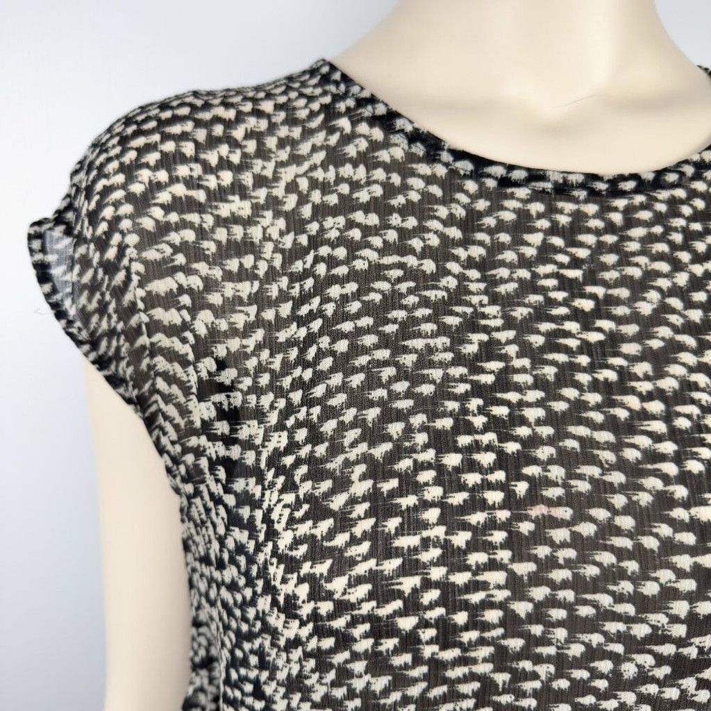 Other NAF NAF Sheer Peplum French Flowy Black Blouse sz 38 / M Size XS / US 0-2 / IT 36-38 - 2 Thumbnail