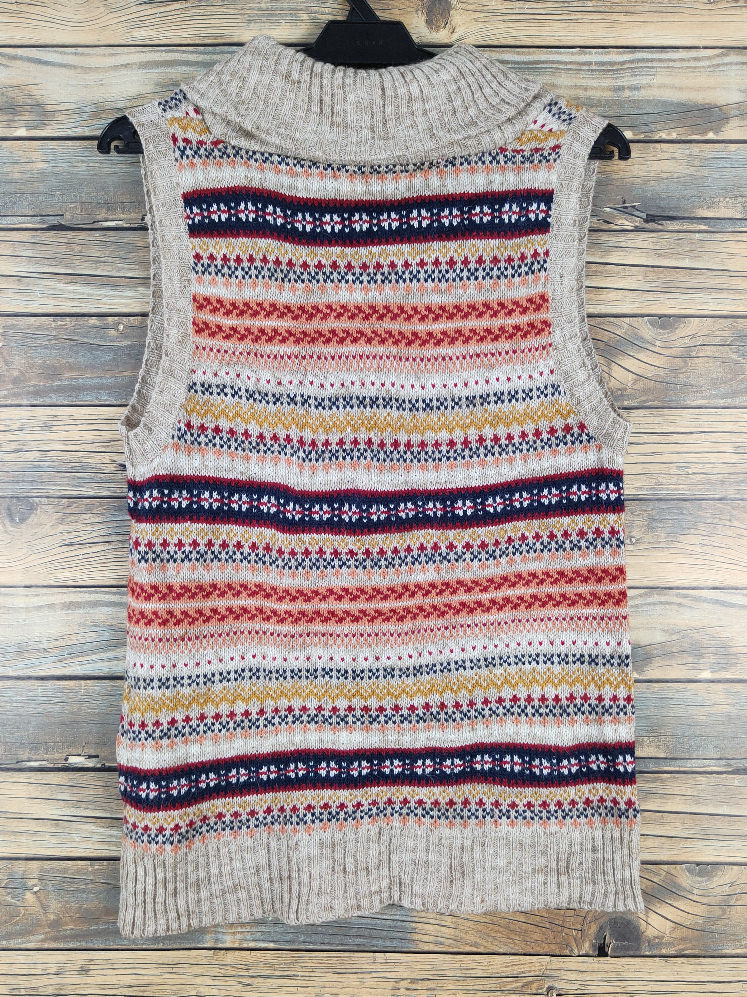 Homespun Knitwear × Japanese Brand × Vintage Sunny Village Brown Knitwear Vests #1556 Size M / US 6-8 / IT 42-44 - 7 Thumbnail