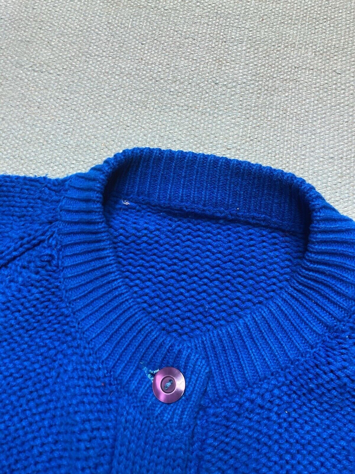 Vintage 60s button front cardigan sweater cable knit acrylic? wom XL Size XL / US 12-14 / IT 48-50 - 4 Thumbnail