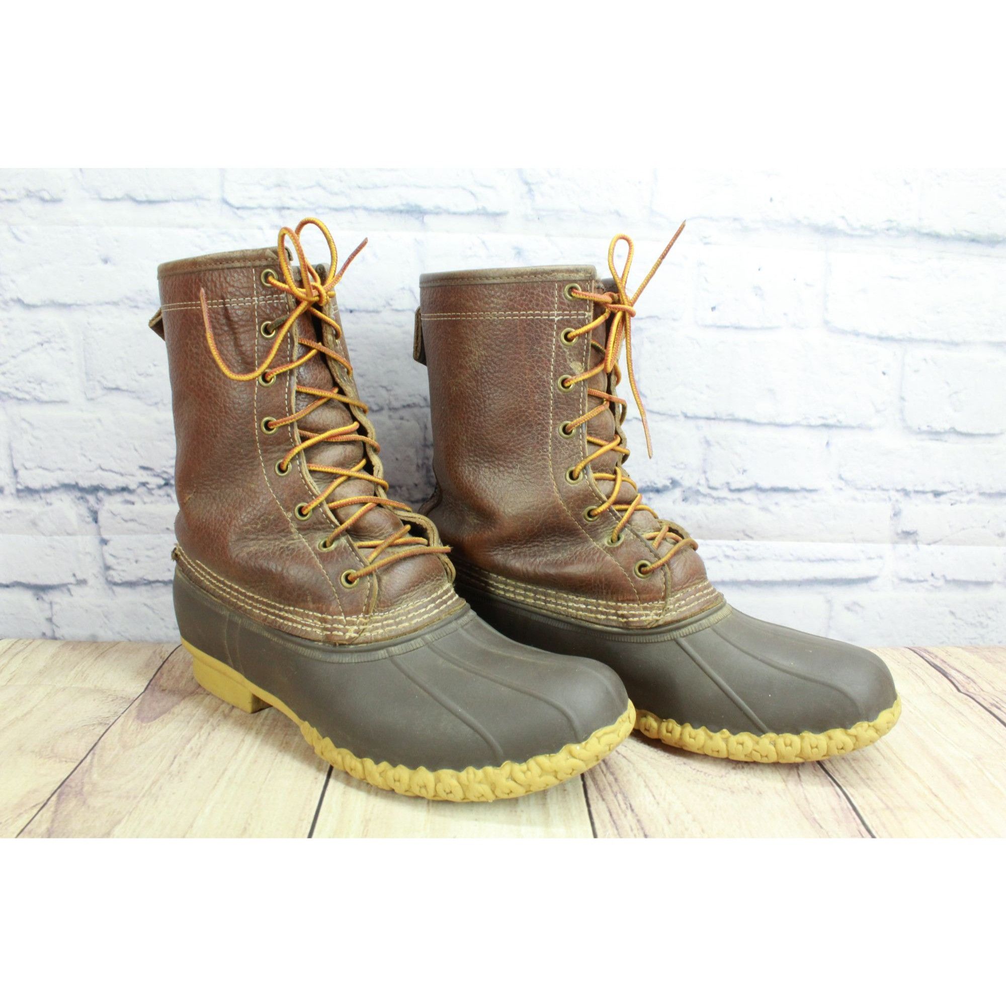 L.L. Bean × Leather LL Bean Leather Shearling Lined Insulated Duck Boots 10 M Size US 10 / IT 40 - 3 Thumbnail
