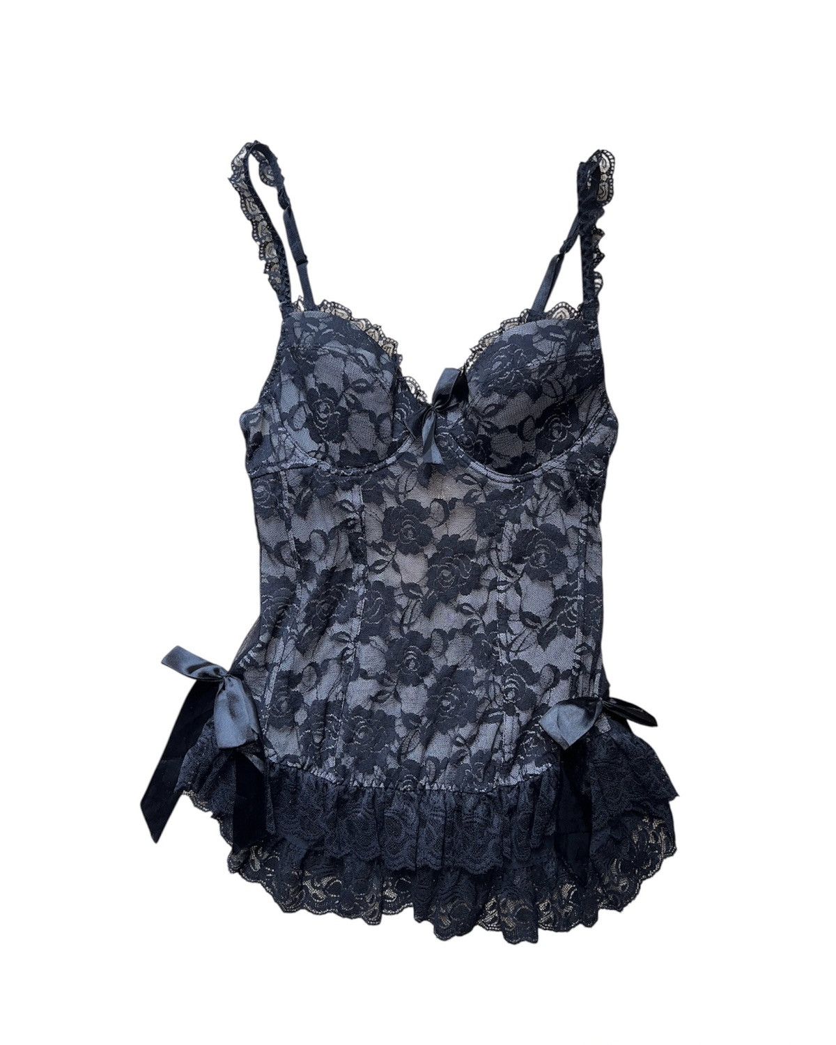 Vivienne Westwood Vintage gray rose lace garters bustiers corset 🥀 Size S / US 4 / IT 40 - 1 Thumbnail