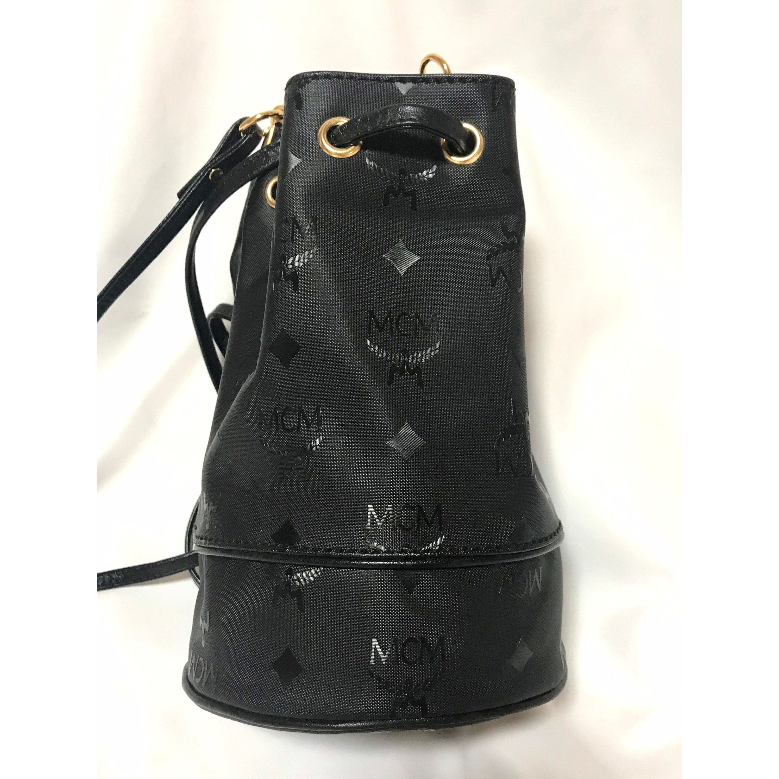 MCM MINT. Vintage MCM black monogram small hobo bucket shoulder Size ONE SIZE - 3 Thumbnail