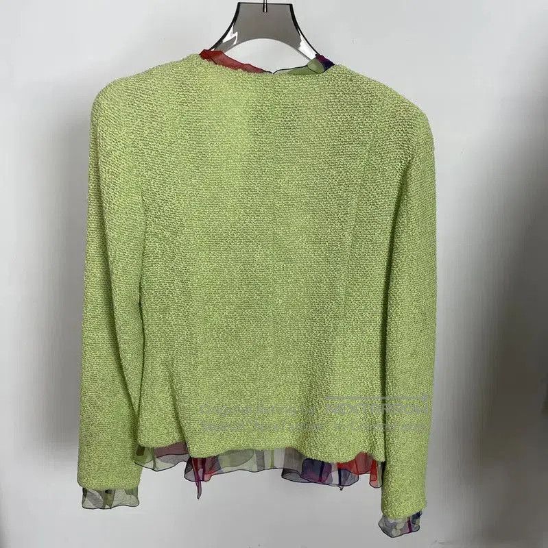 Chanel Chanel Green Cotton Long Sleeve Cardigan . Size S / US 4 / IT 40 - 2 Thumbnail
