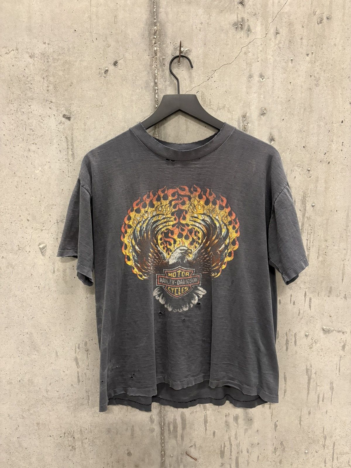 Harley Davidson Vintage Harley Flame Shirt Thrashed Faded Distressed Grunge Size US L / EU 52-54 / 3 - 1 Thumbnail