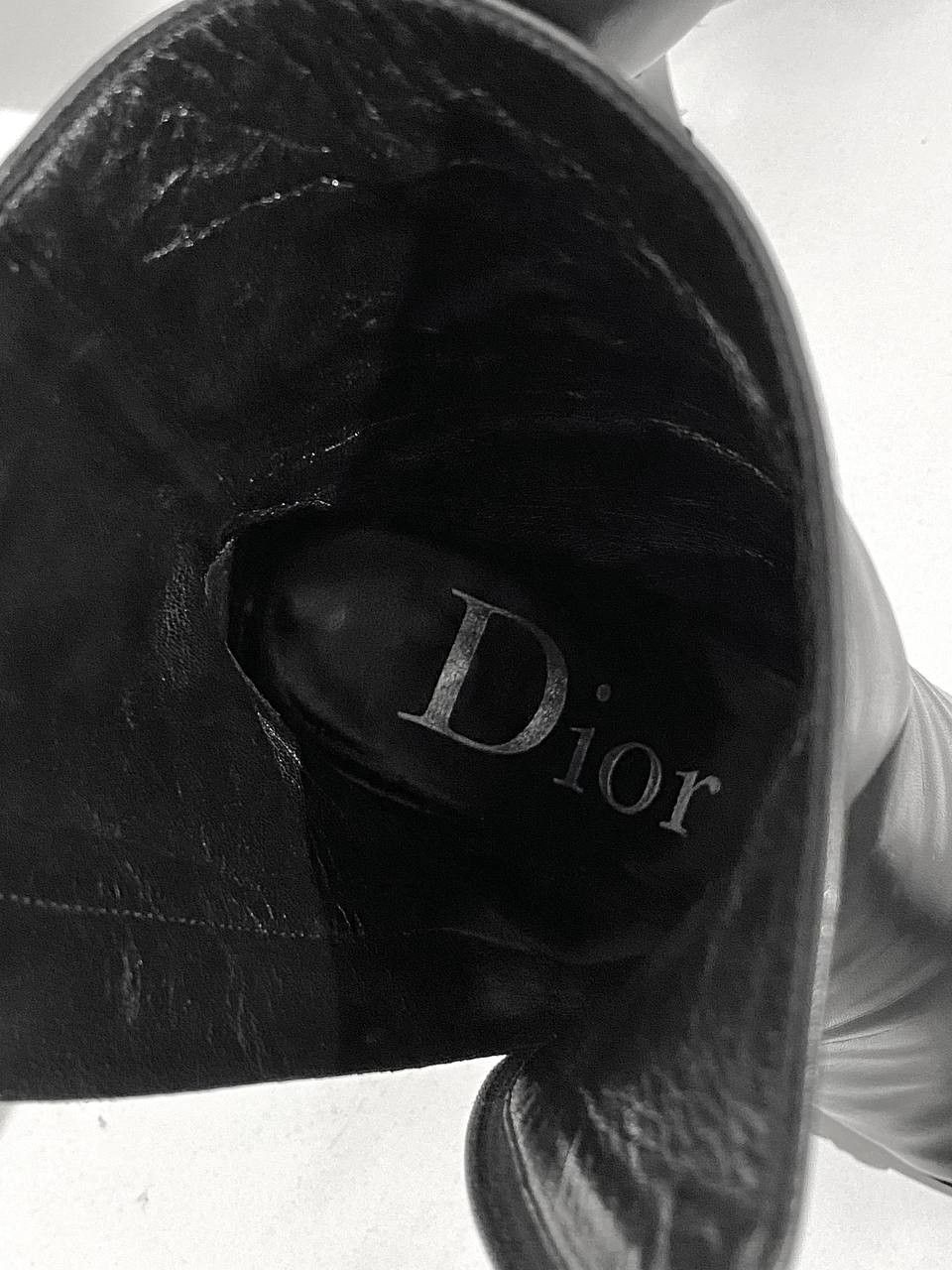 Dior Dior x Galliano Chain Logo Black Leather Archive Boots Y2K Size US 6.5 / IT 36.5 - 16 Thumbnail