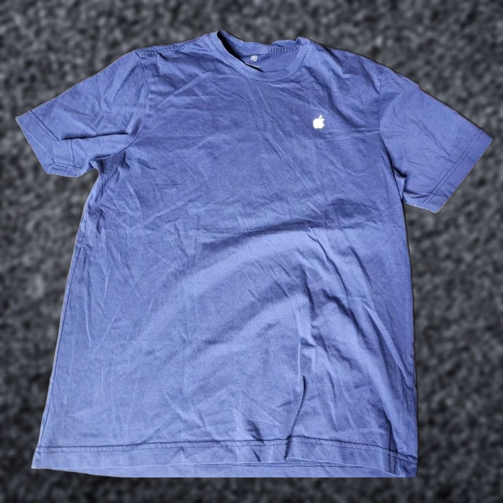 Apple Apple T-Shirt Mens M Blue Short Sleeve Tee Uniform Employee Macintosh Mac Cotton Logo Size US M / EU 48-50 / 2 - 1 Thumbnail