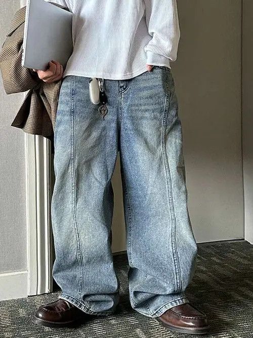 Jean Washed Loose Fit Denim Jeans Size US 34 / EU 50 - 1 Thumbnail