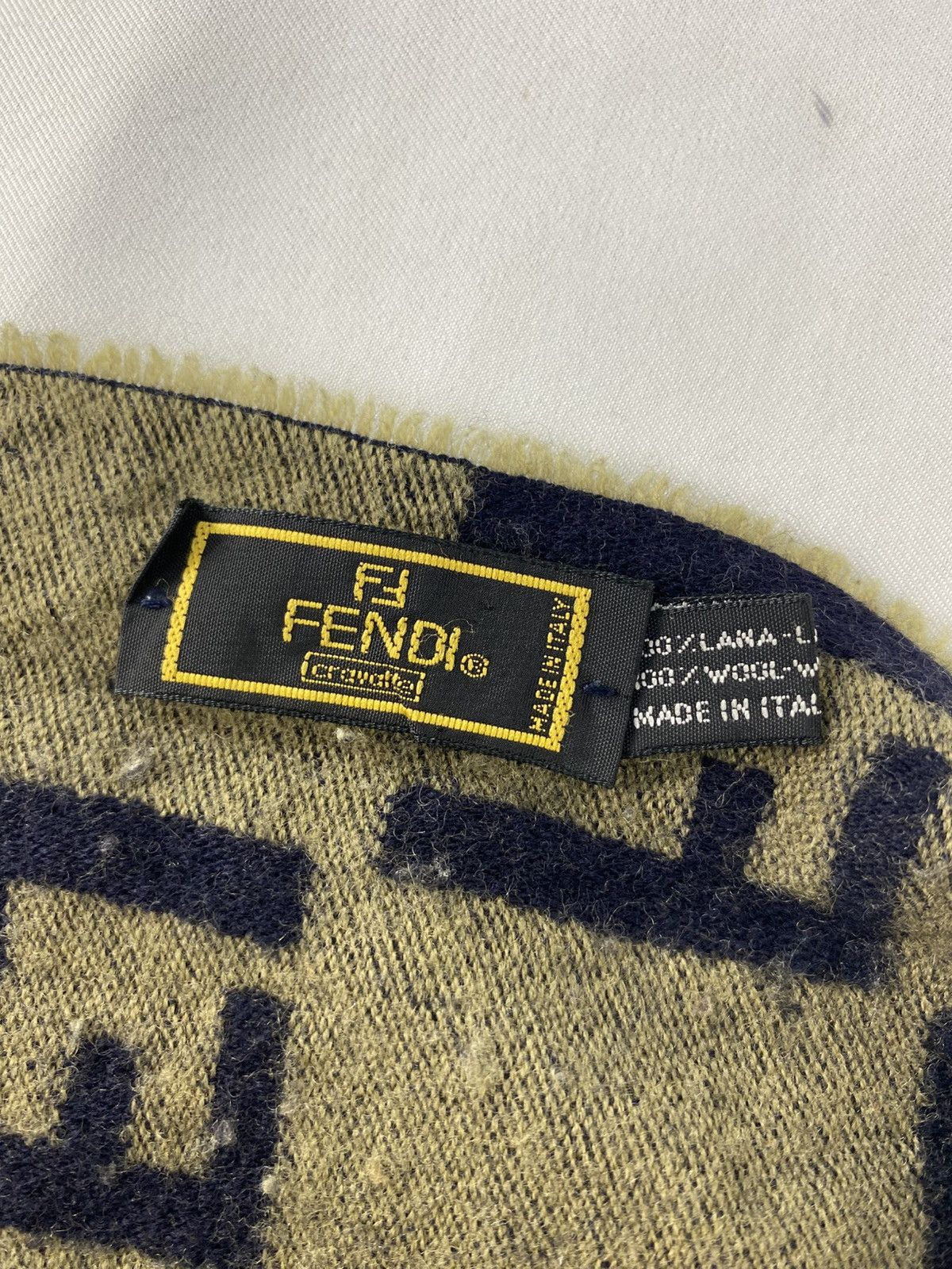 Fendi Fendi Cravatte 100% Wool FF Nova Checked Monogram Scarf Size ONE SIZE - 4 Thumbnail