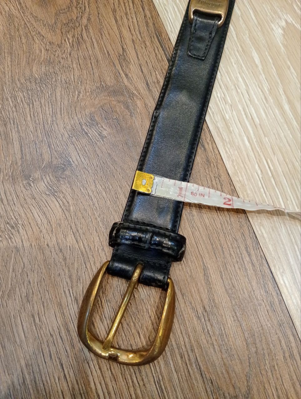 Salvatore Ferragamo VINTAGE SALVATORE FERRAGAMO LEATHER BELT - BLACK Size ONE SIZE - 12 Thumbnail