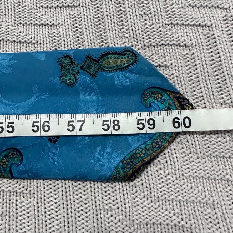 Brioni Brioni turquoise teal paisley silk tie Size ONE SIZE - 5 Thumbnail