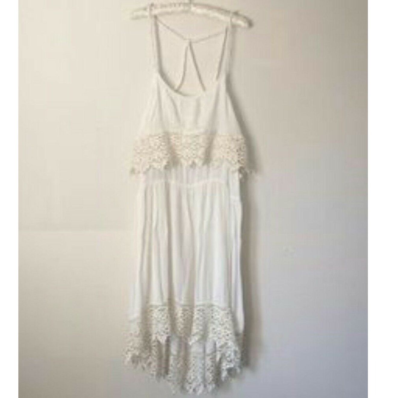 Free People New Free People Intimately Star Crochet Crepe Slip Dress Size XS / US 0-2 / IT 36-38 - 8 Thumbnail
