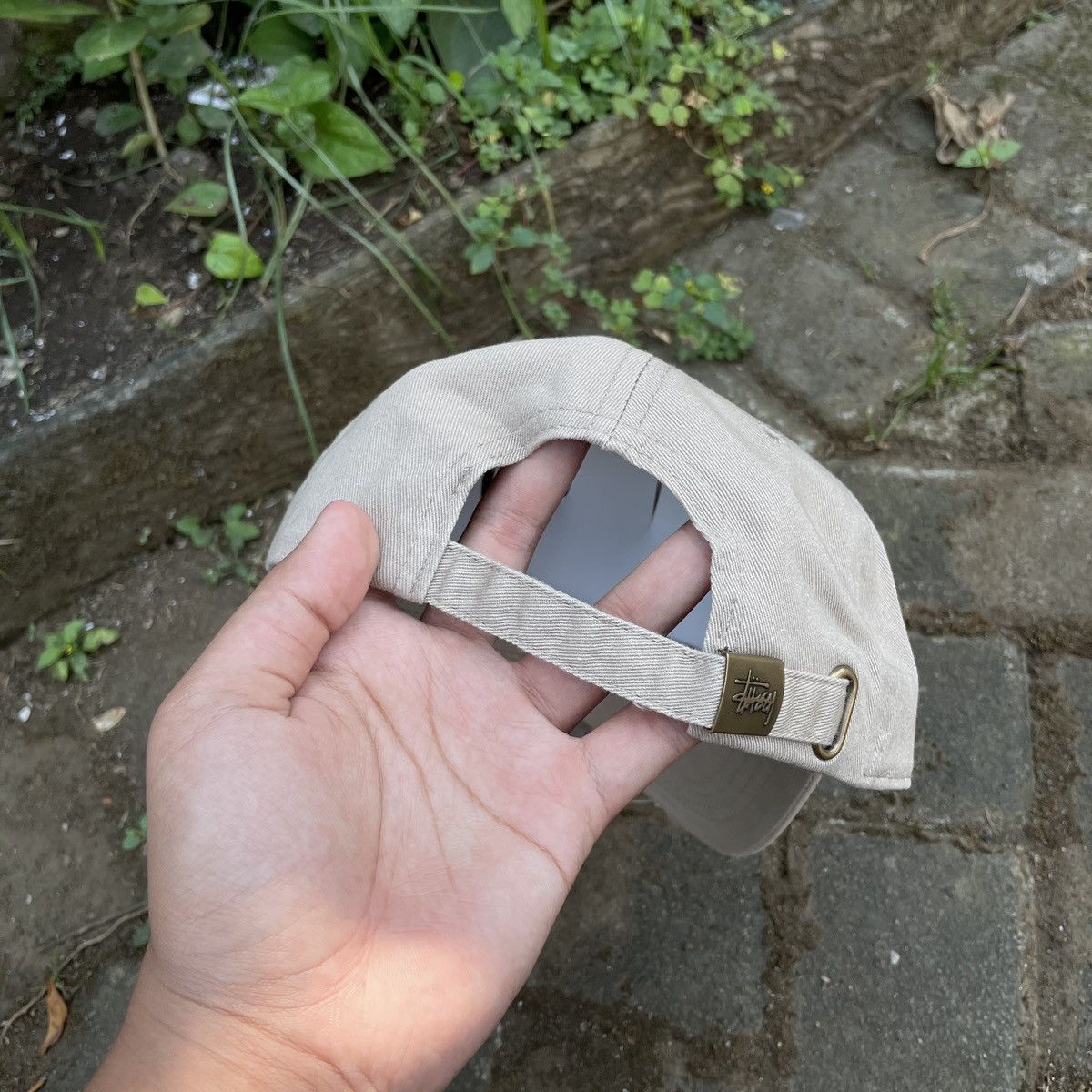 Stussy × Vintage STUSSY CAP LOW PROFILE CAP // KHAKI Size ONE SIZE - 4 Thumbnail