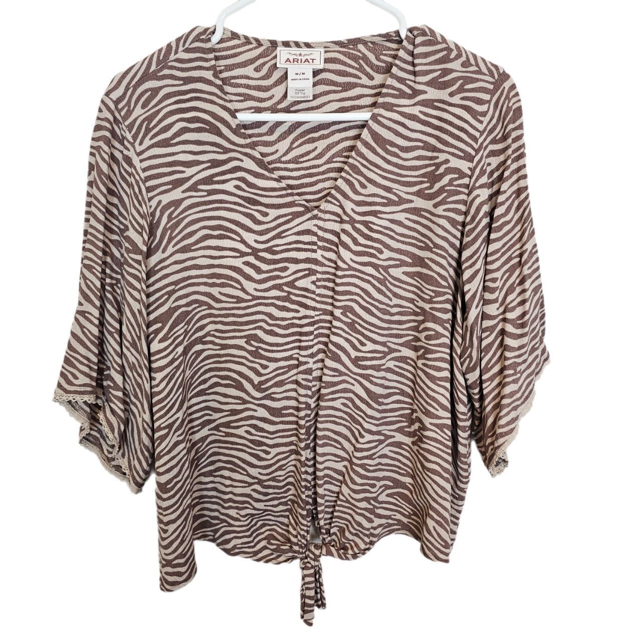 Ariat Ariat Women Foster Zebra Print Western Top M Cowgirl Country Size M / US 6-8 / IT 42-44 - 2 Thumbnail