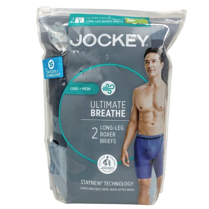 Jockey Jockey Men's Ultimate Breathe LongLeg Boxer Briefs Underwear 2