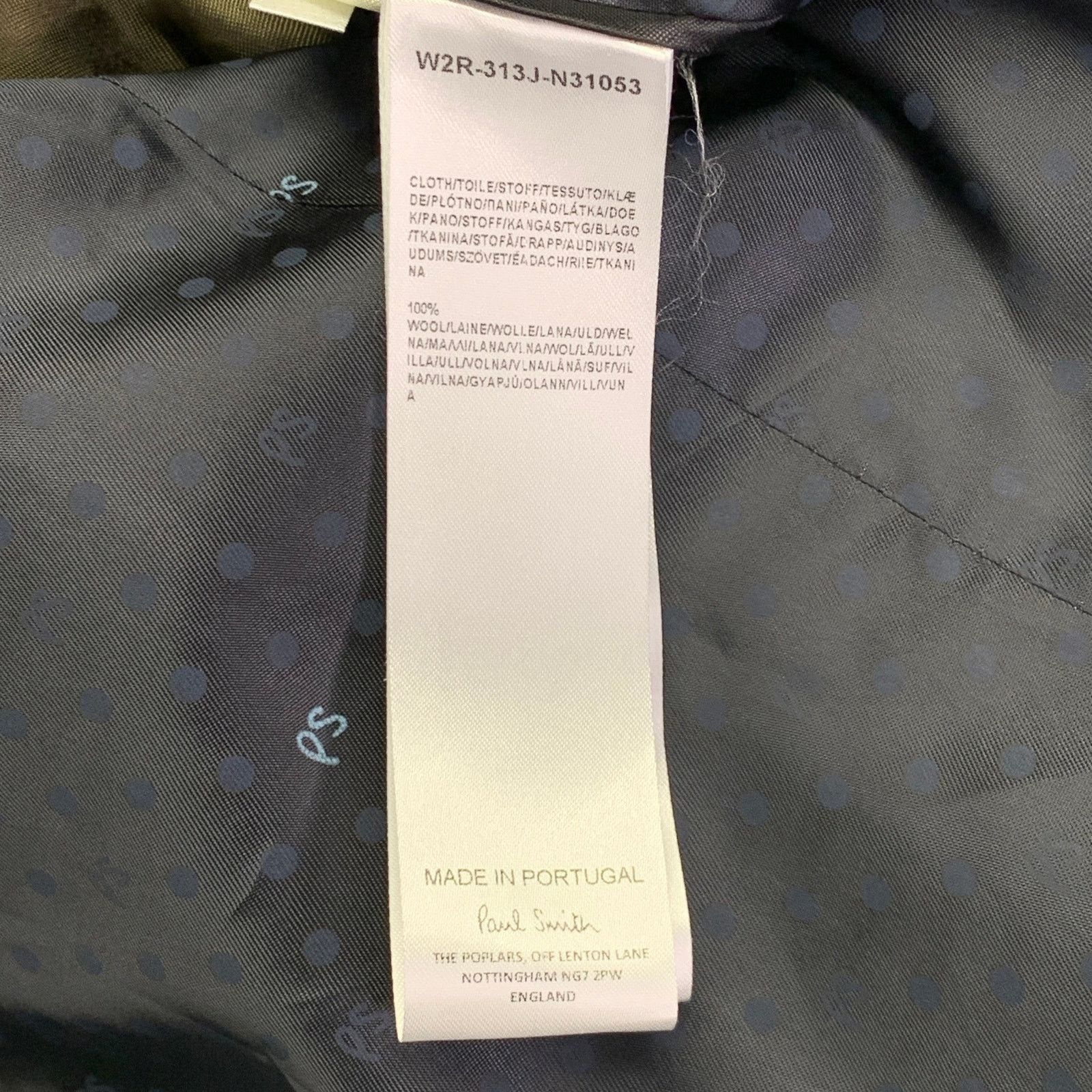 Size S Forest Green Wool Notch Lapel Jacket Blazer