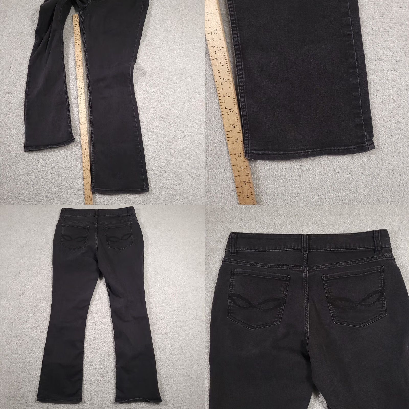 Lee Riders by Lee Jeans Womens 33x30.5 Black Mid-Rise Bootcut Stretch Size 24" / US 00 / IT 34 - 8 Thumbnail