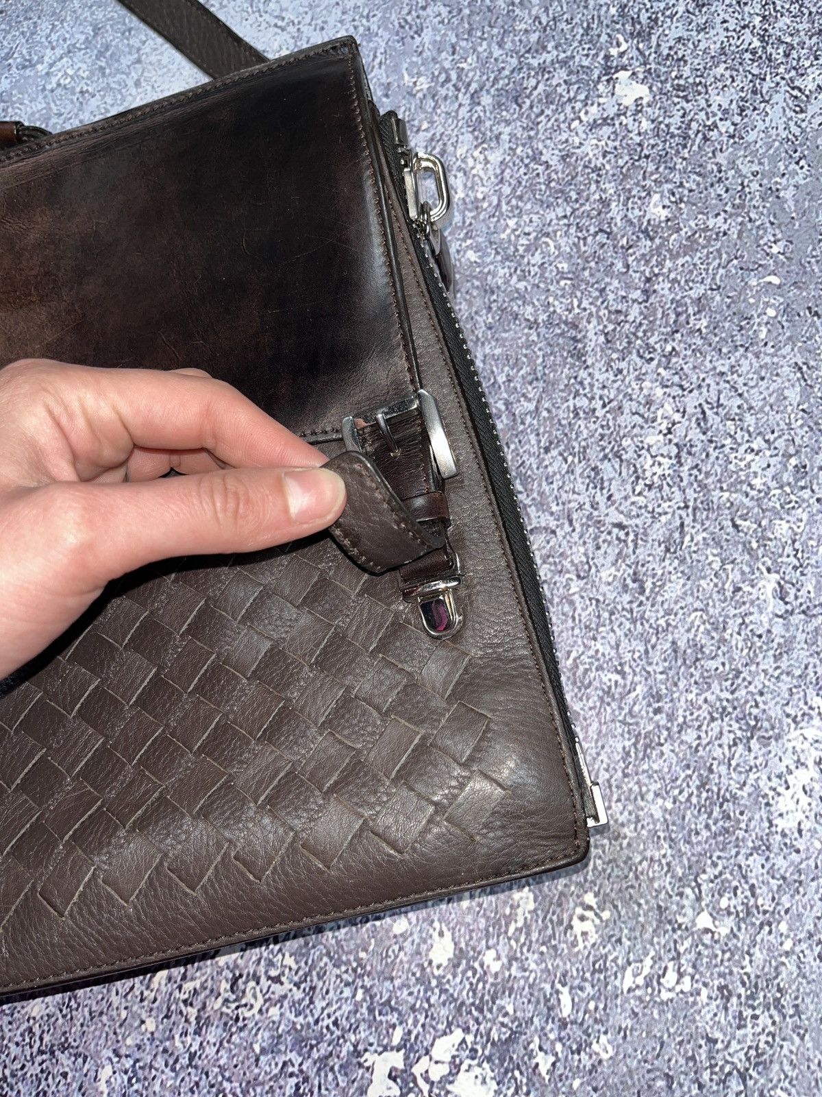 Santoni SANTONI Leather shoulder bag classic Bottega Veneta Style Size ONE SIZE - 6 Thumbnail