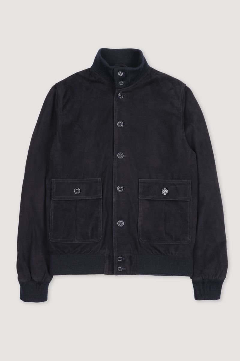image of Valstarino Dark Blue Suede Lined Valstarino in Navy, Men's (Size Large)