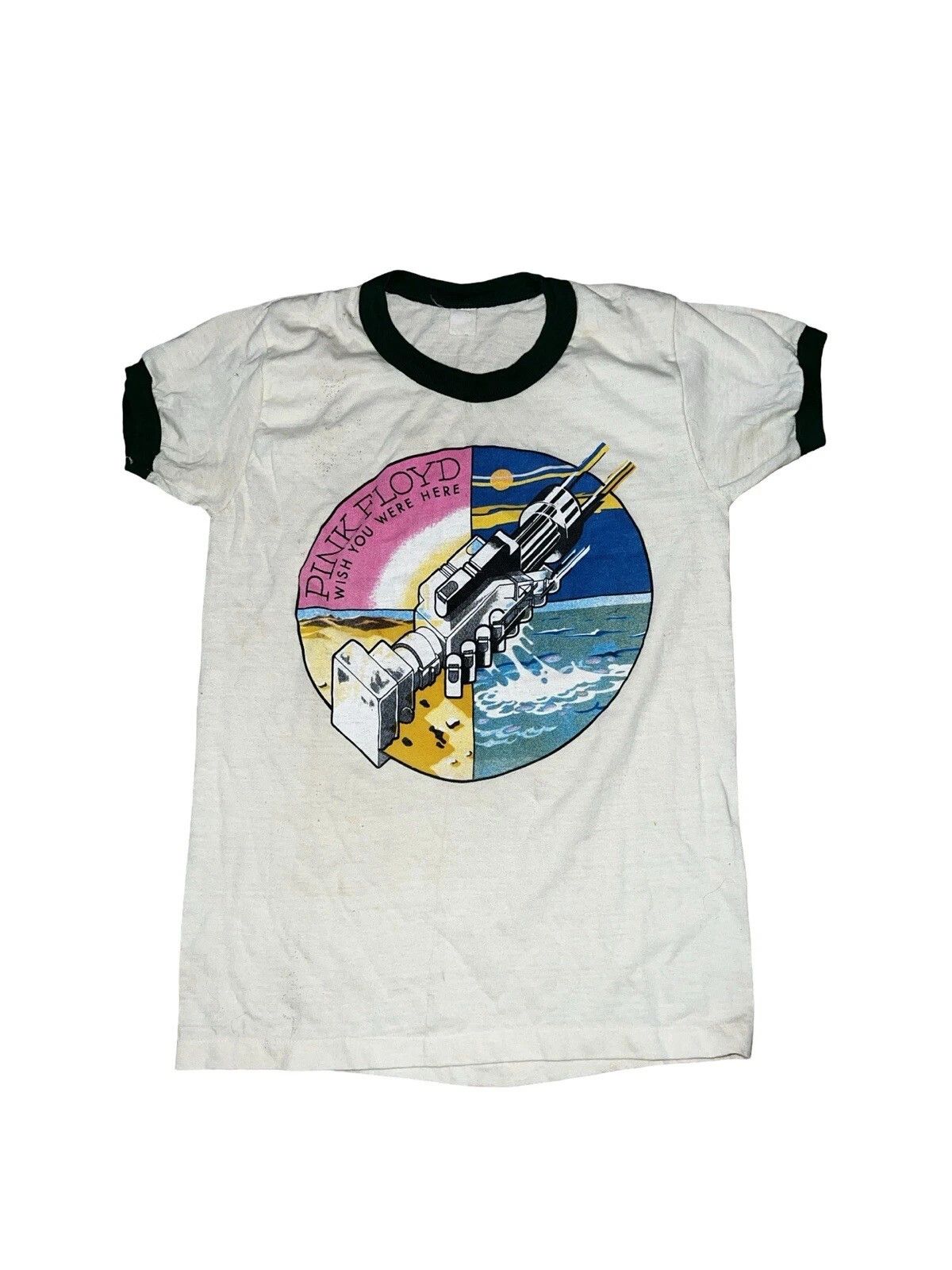 Pink Floyd 70’s Pink Floyd Wish You Were Here 1975 Tour Ringer T-Shirt Size US XS / EU 42 / 0 - 1 Thumbnail