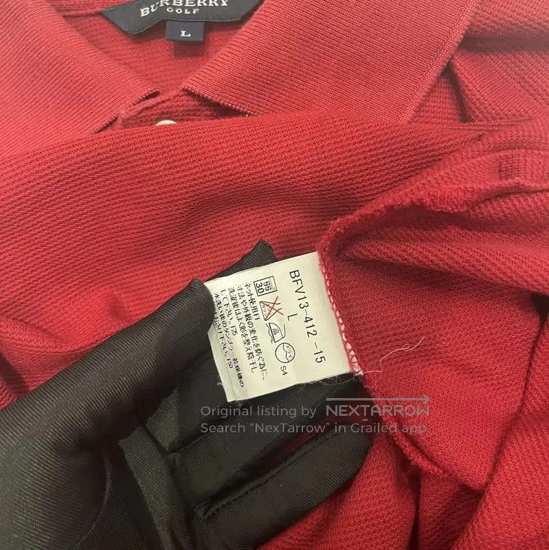 Burberry Burberry Red Short-Sleeve Cotton Polo T-Shirt. Size US L / EU 52-54 / 3 - 5 Thumbnail