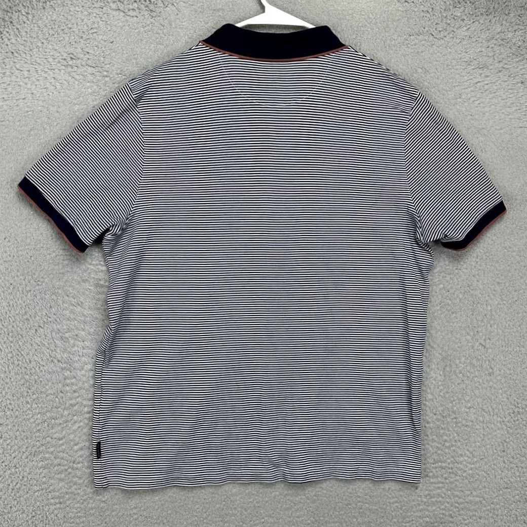 Ted Baker Ted Baker Shirt Polo Short Sleeve 5 Large Blue White Striped Rugby Mens Size US L / EU 52-54 / 3 - 3 Thumbnail