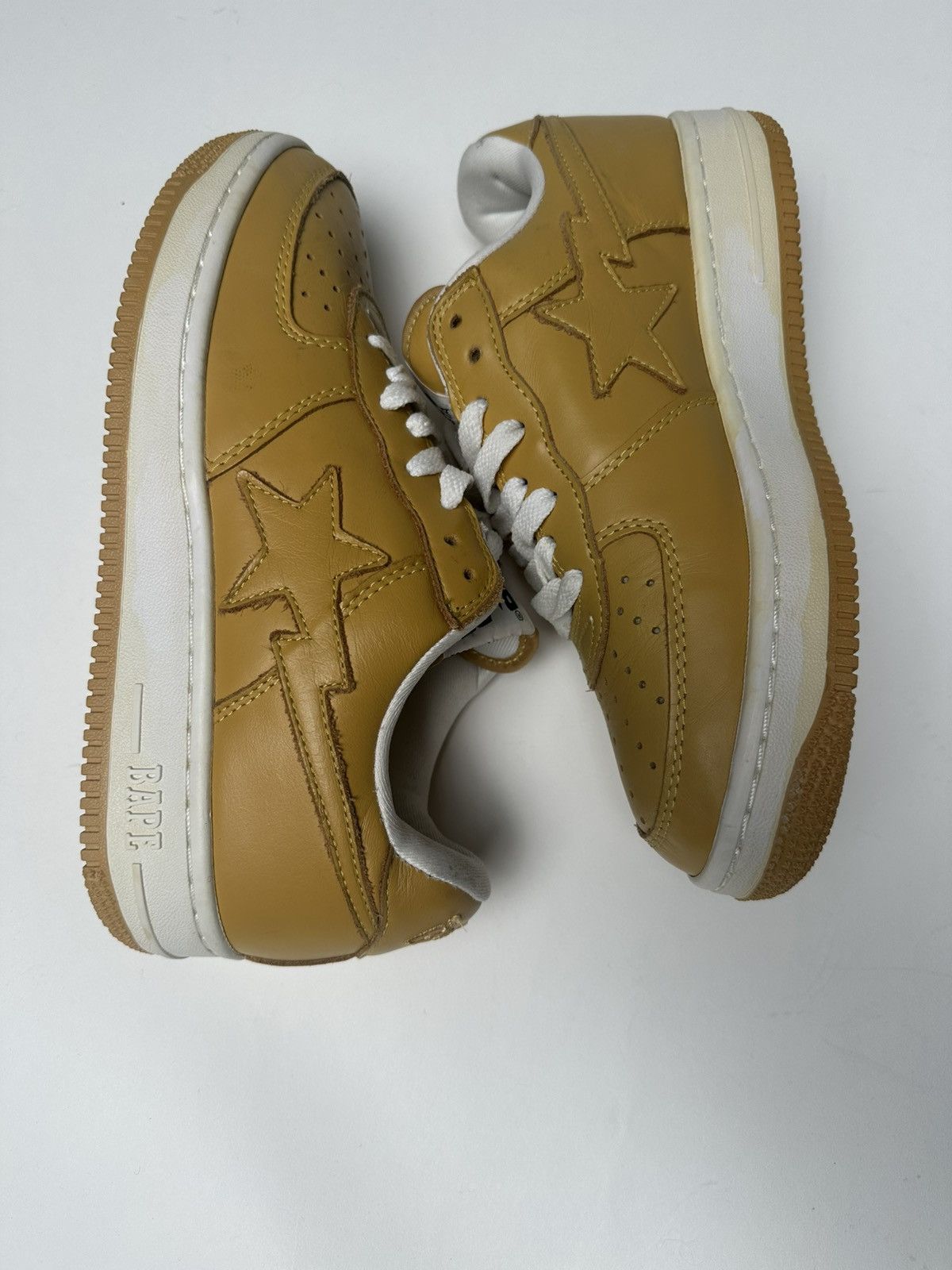 Bape RARE 2009 Brown/White leather Bapesta Size US 8 / EU 41 - 2 Thumbnail