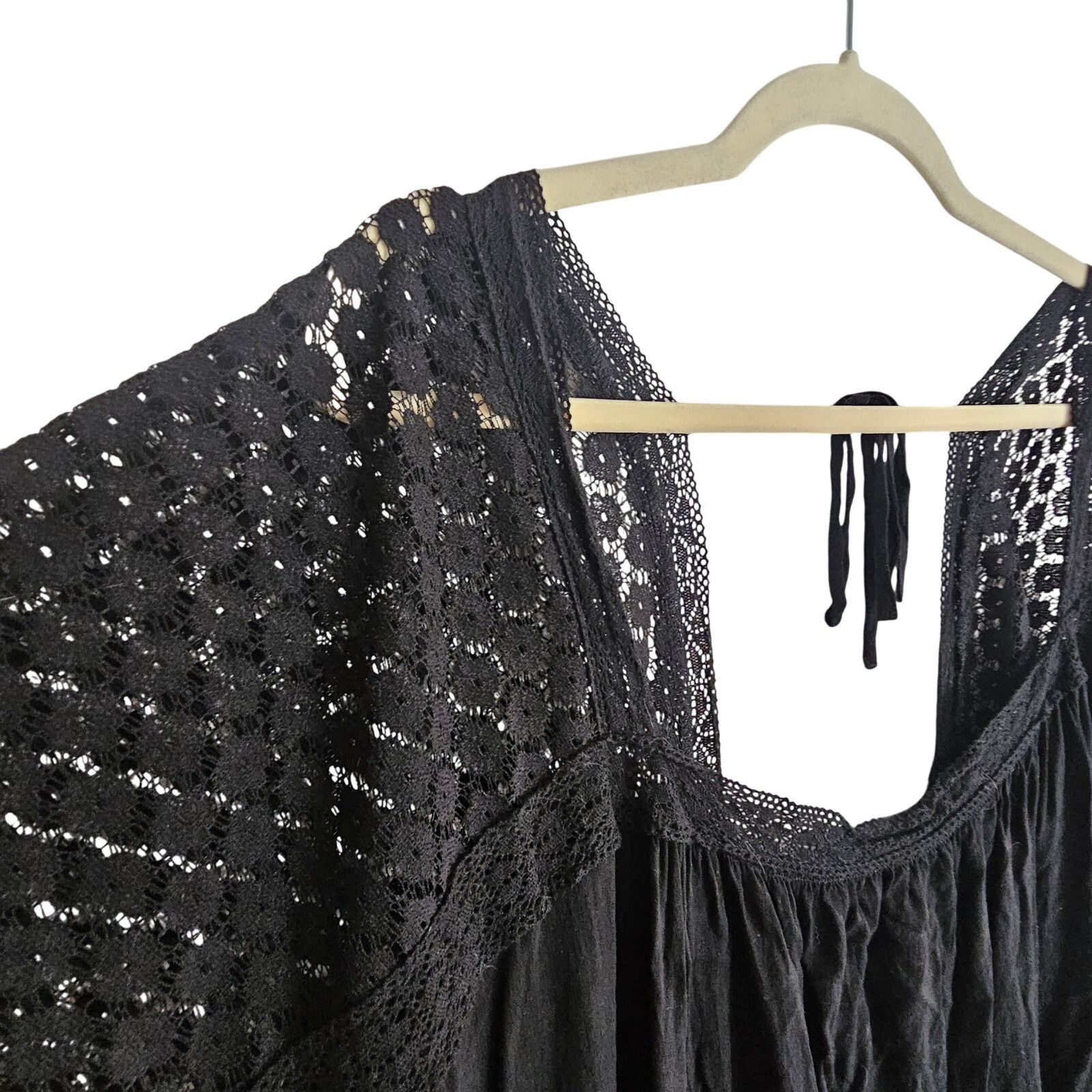 Corridor Torrid Womens Blouse Black Lace Slub Pullover 6X Stretch Size 4XL / US 24-26 - 7 Thumbnail