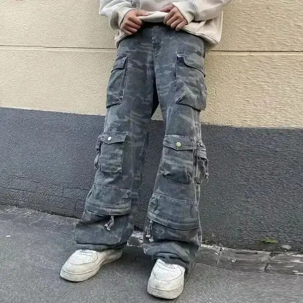 Vintage Baggy Pocket Artic Camo Punk Cargo Pants Size US 30 / EU 46 - 4 Thumbnail