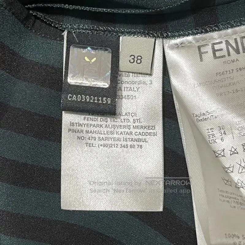 Fendi Fendi Green Striped Silk Ruffle Long Sleeve Top . Size M / US 6-8 / IT 42-44 - 5 Thumbnail