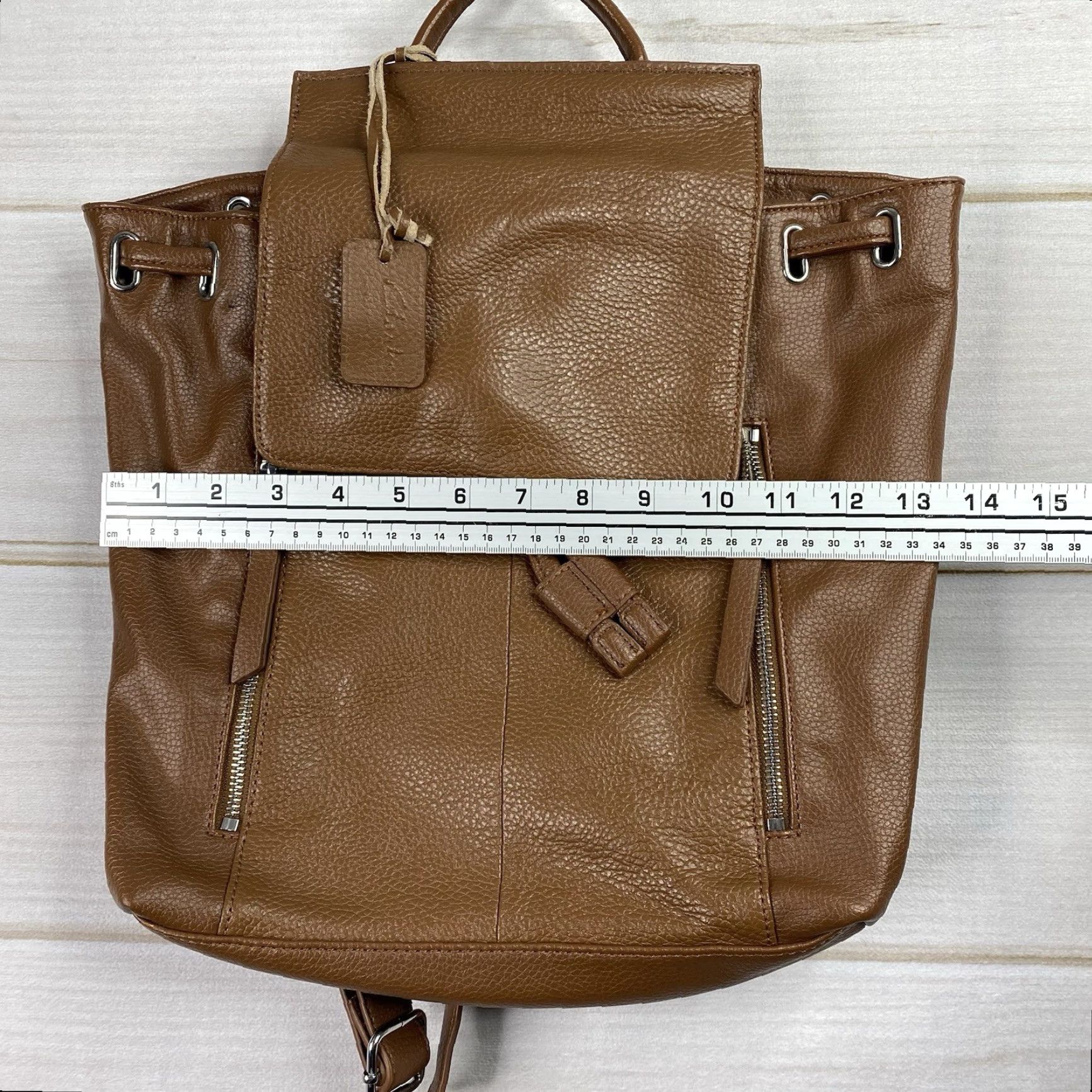 Clarks Clarks Backpack Brown Leather Pebbled - Medium, Women, School, Pockets, Tote/Handbag Style, Zip Closure, Travel, Casual, Vintage: No Size ONE SIZE - 4 Thumbnail