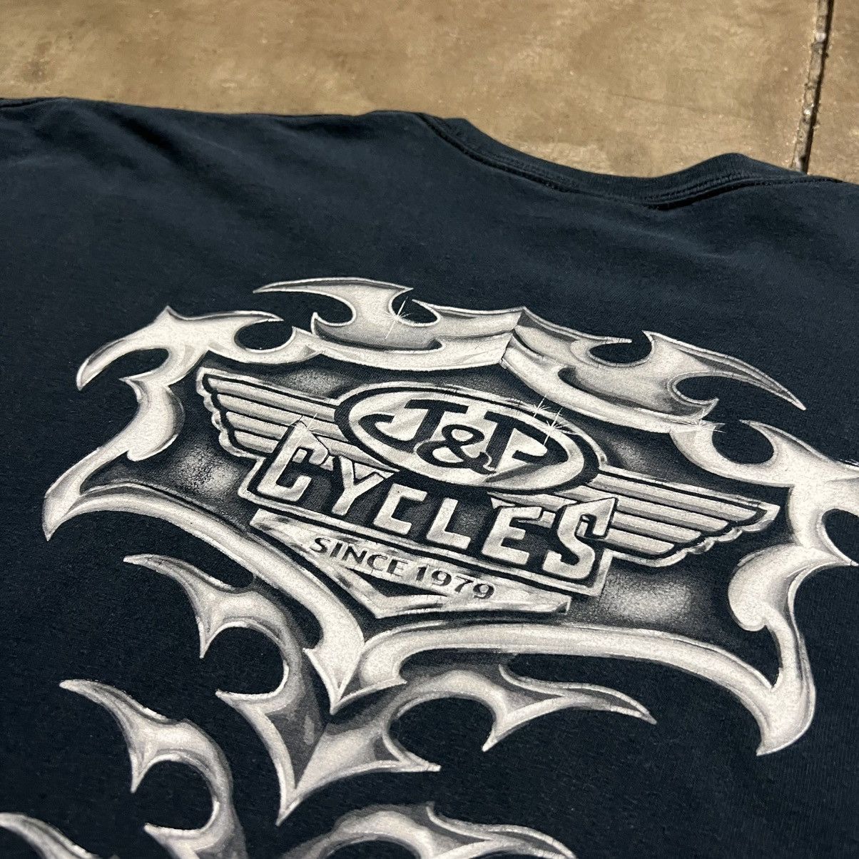 Vintage Vintage JP Cycles Motorcycle T shirt Chrome Biker Boxy Y2K Size US XXL / EU 58 / 5 - 4 Thumbnail