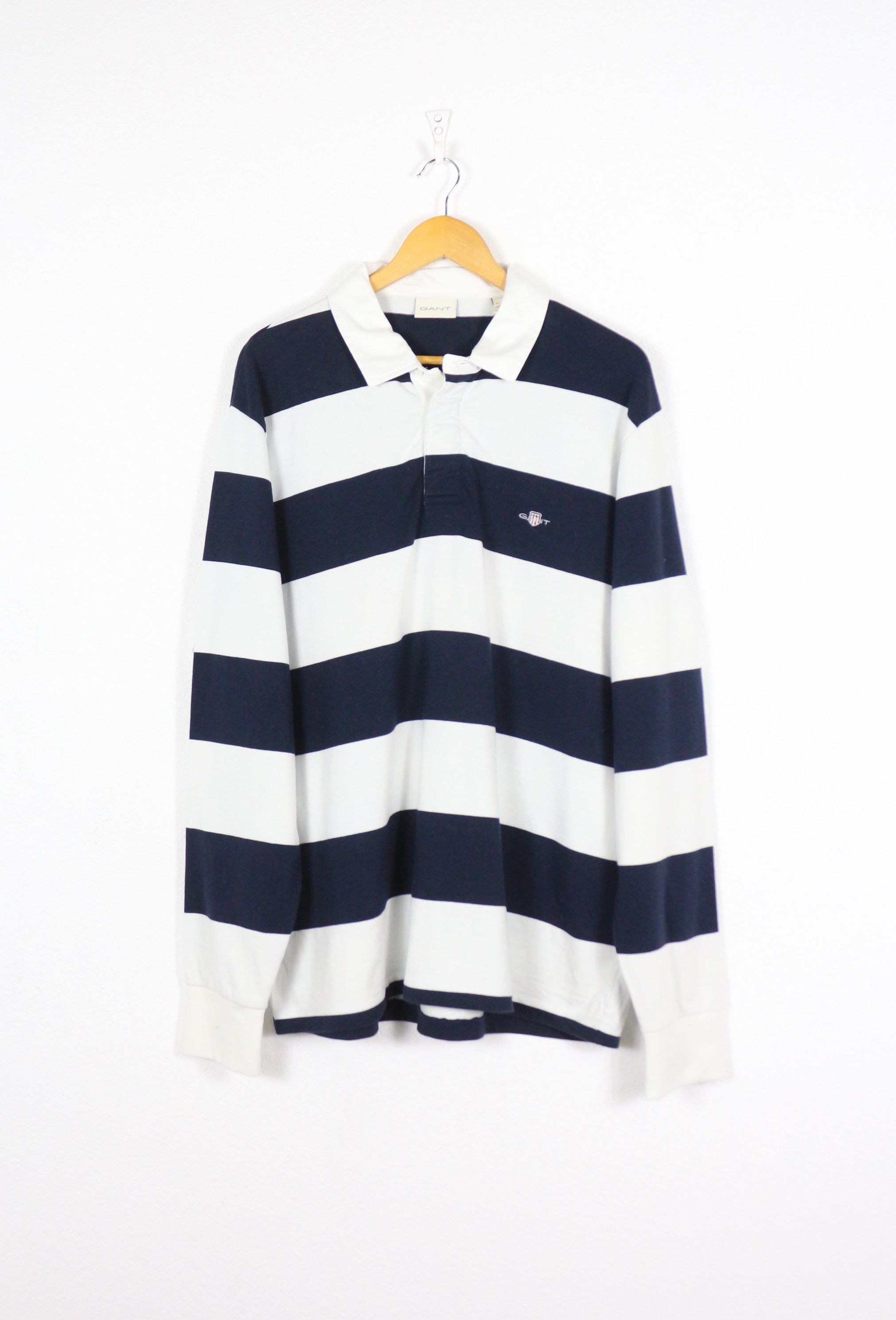 Gant × Vintage Vintage Gant Logo Striped Preppy Rugby Polo Shirt Size US XXL / EU 58 / 5 - 1 Thumbnail