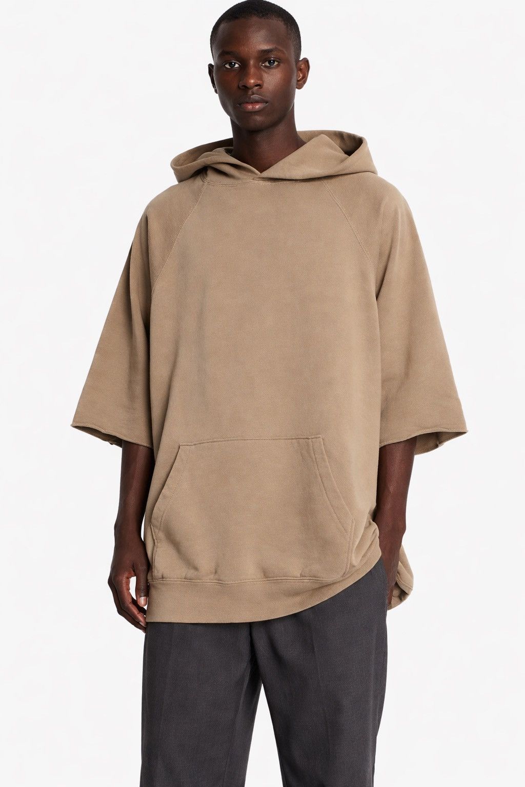 Fear of God Fear of God Essentials Short Sleeve Hoodie Beige Size M Size US M / EU 48-50 / 2 - 1 Thumbnail