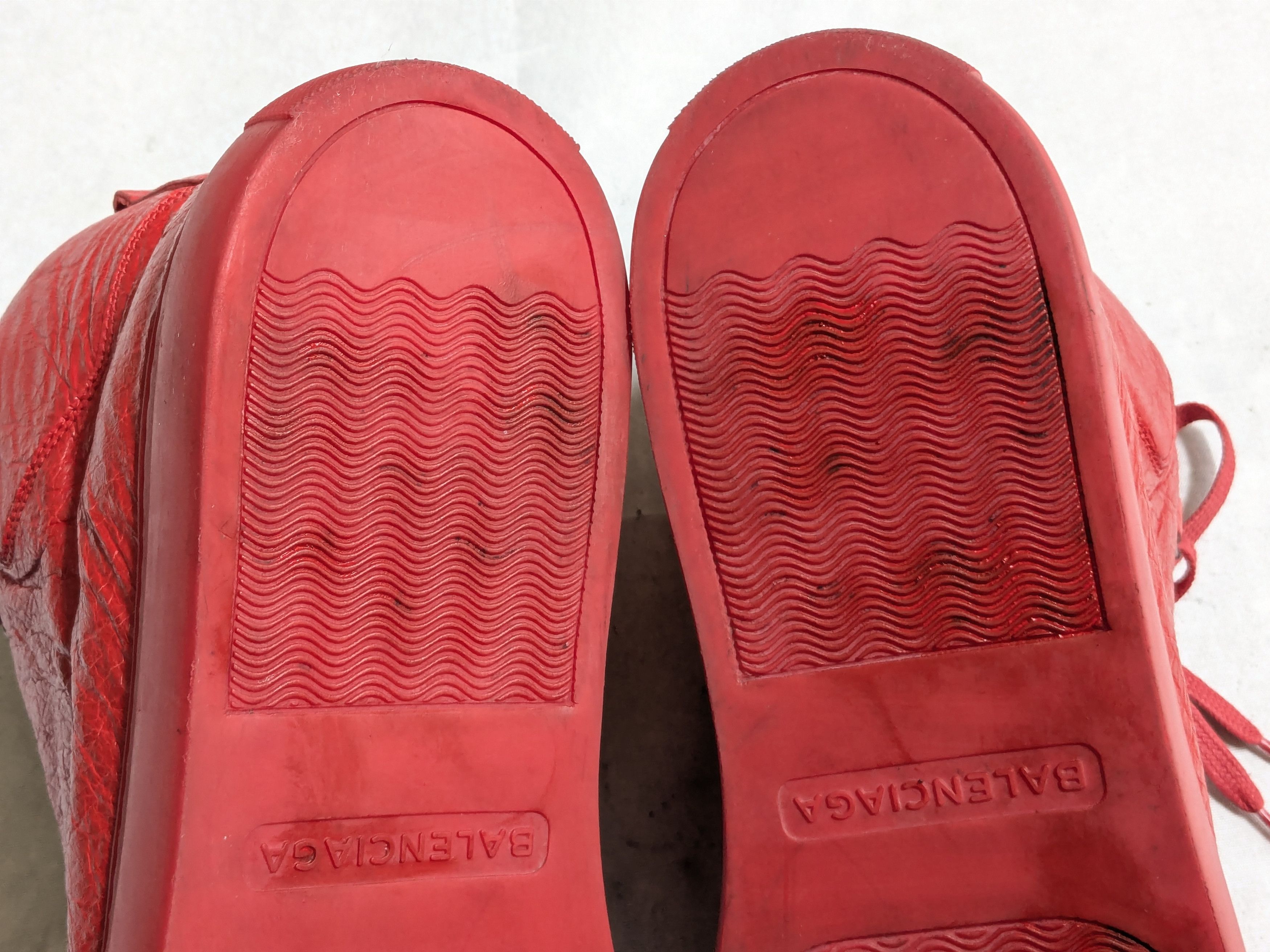 Balenciaga Balenciaga Arena Red 13 High Tops Leather Sneakers Size US 13 / EU 46 - 17 Thumbnail