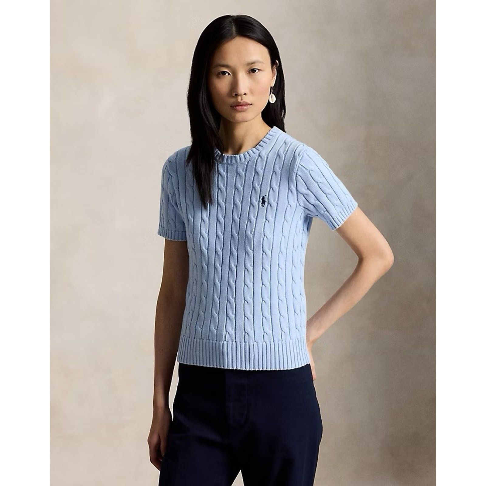 Polo Ralph Lauren NWT Polo Ralph Lauren Woman Cotton Short-Sleeve Sweater blue Size L / US 10 / IT 46 - 4 Thumbnail