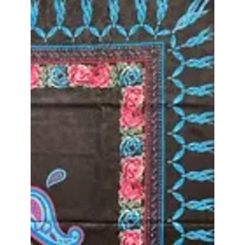 Other Women’s Black with Pink Roses and Blue Paisleys Square Scarf Size ONE SIZE - 3 Thumbnail
