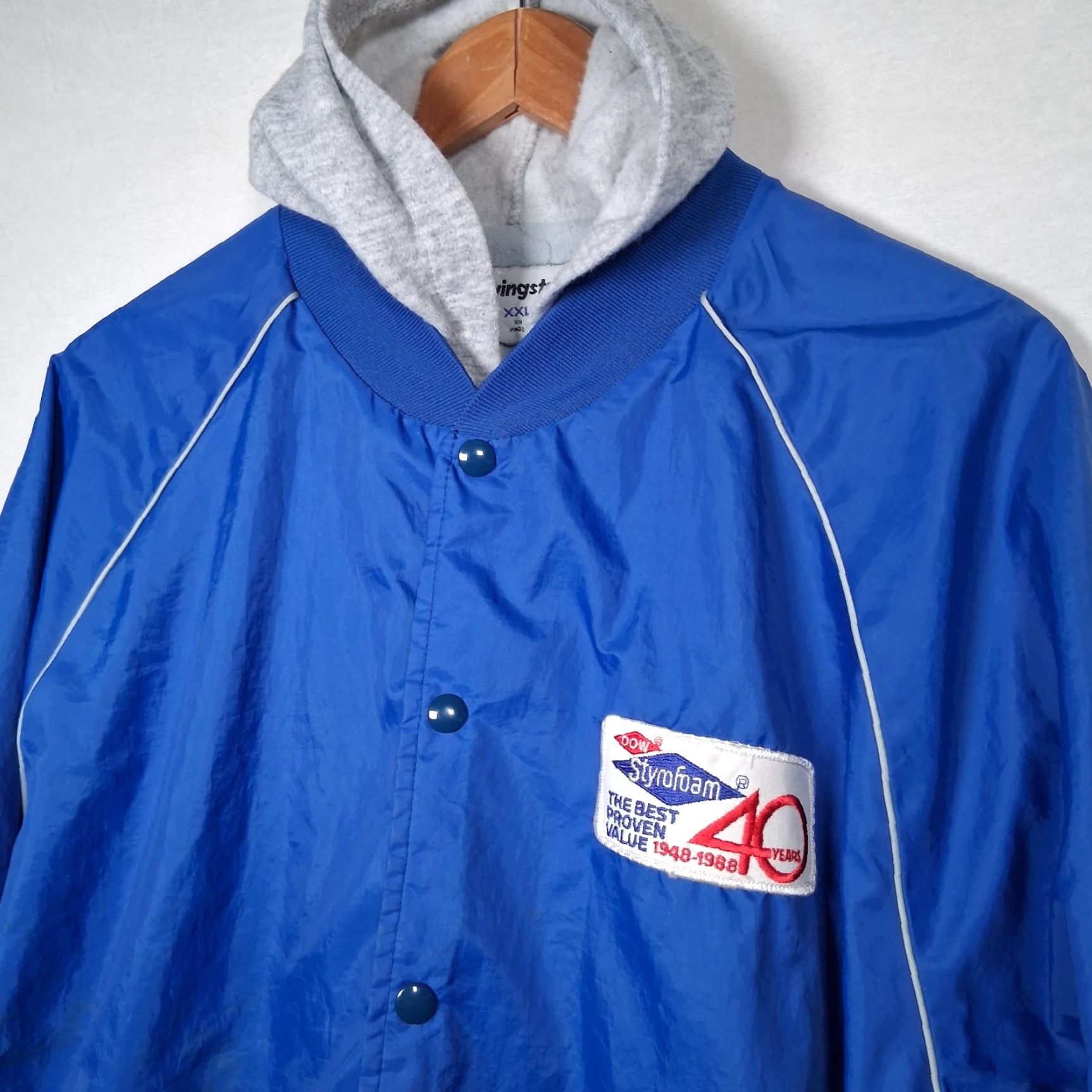 J Brand VINTAGE Swingster Jacket Bomber Jacket Workwear Blue XXL Men Nylon Softshell Solid Size US XXL / EU 58 / 5 - 3 Thumbnail
