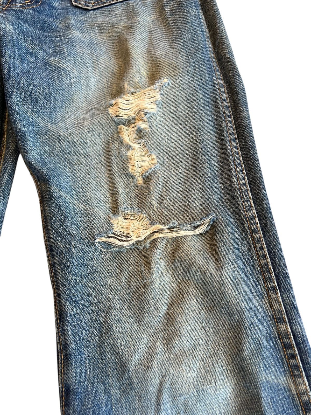 Japanese Brand Vintage BigJohn Super Bootcut Distressed Mudwash Jean Size US 31 - 6 Thumbnail