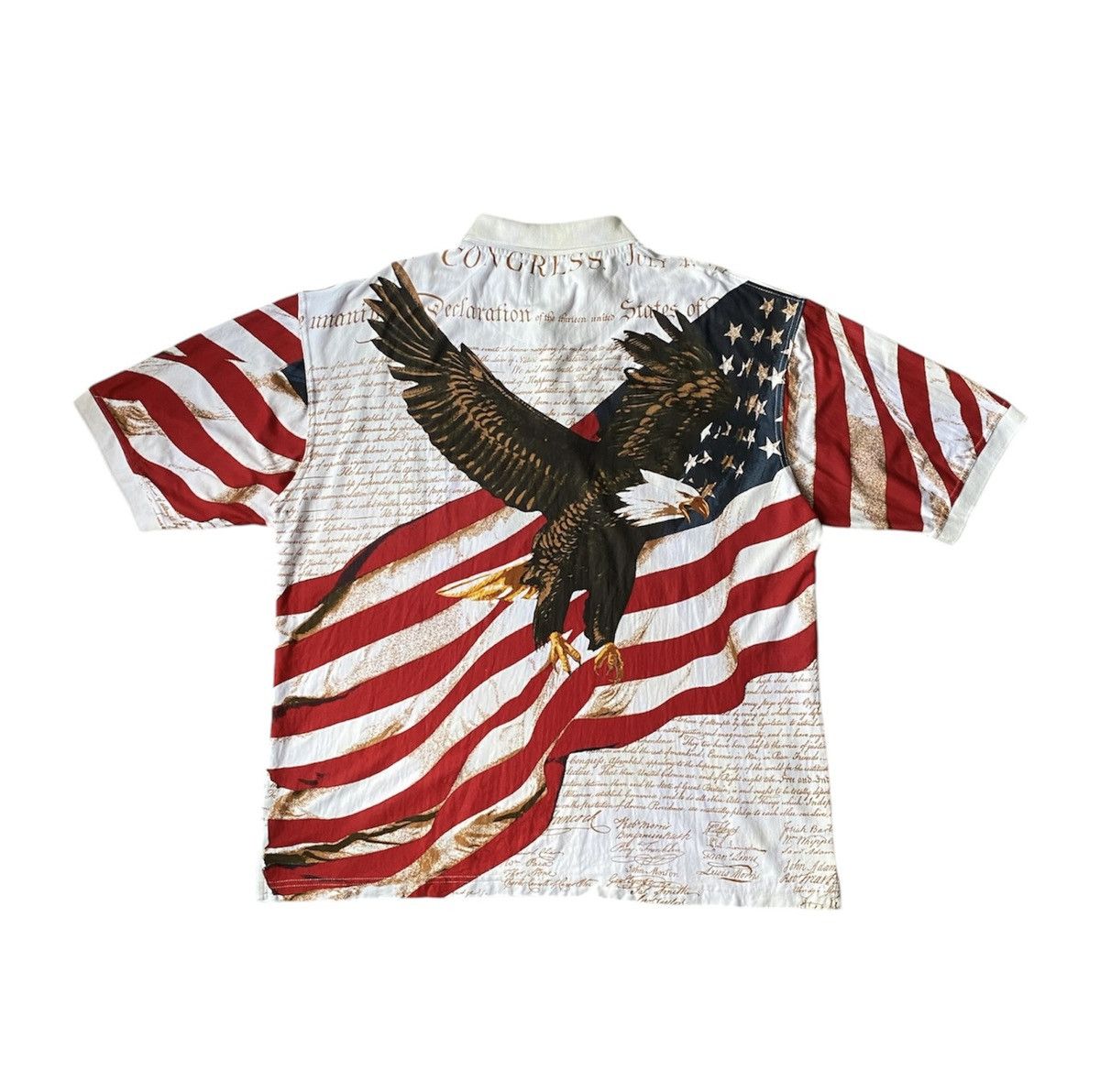 Cotton Traders × Vintage Cotton Traders USA Flag Eagle AOP Polo Shirt Size US XL / EU 56 / 4 - 2 Thumbnail