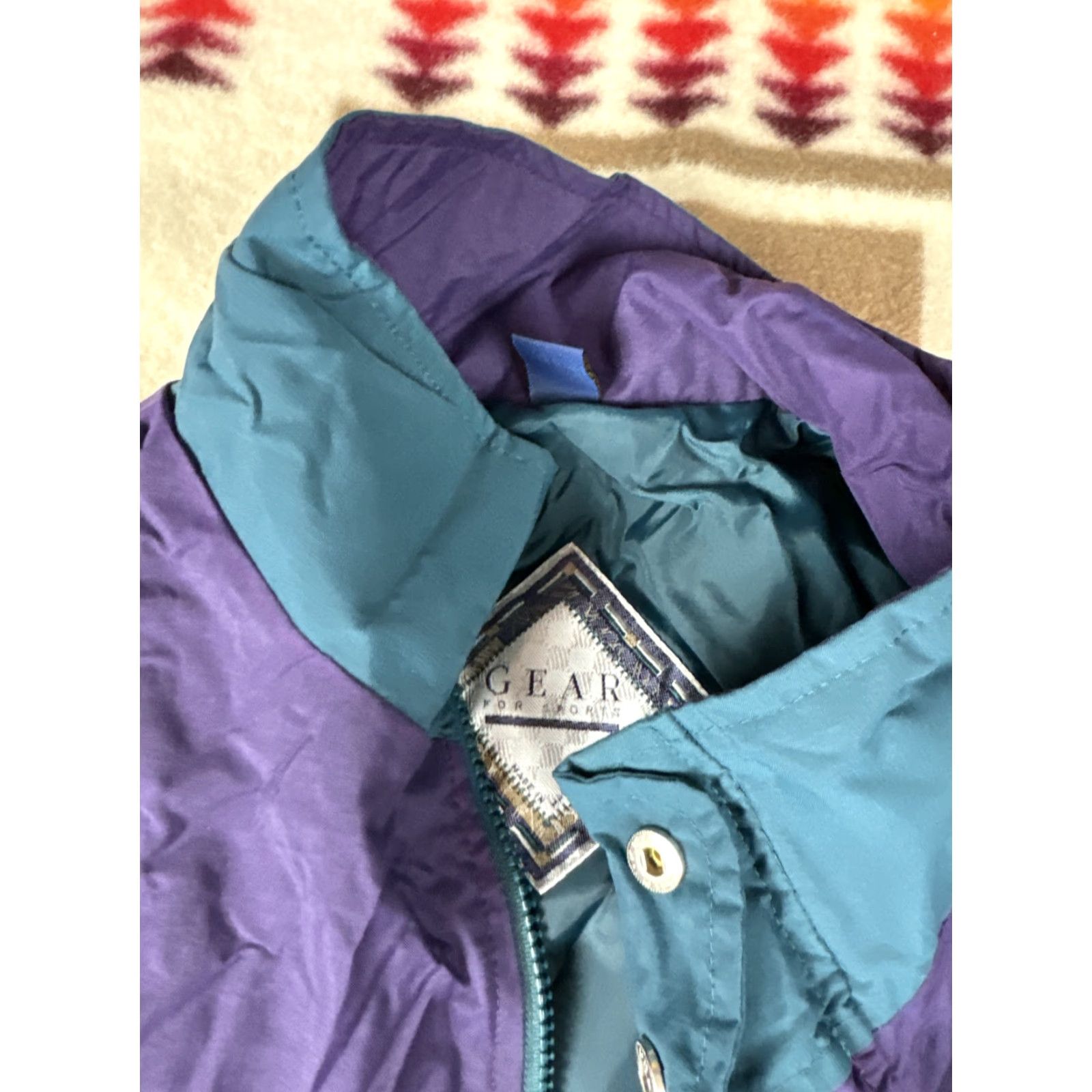 Vintage VINTAGE Gear For Sports Bomber Jacket Mens XL Nylon Green Purple Siebel Sustainability Size US XL / EU 56 / 4 - 3 Thumbnail