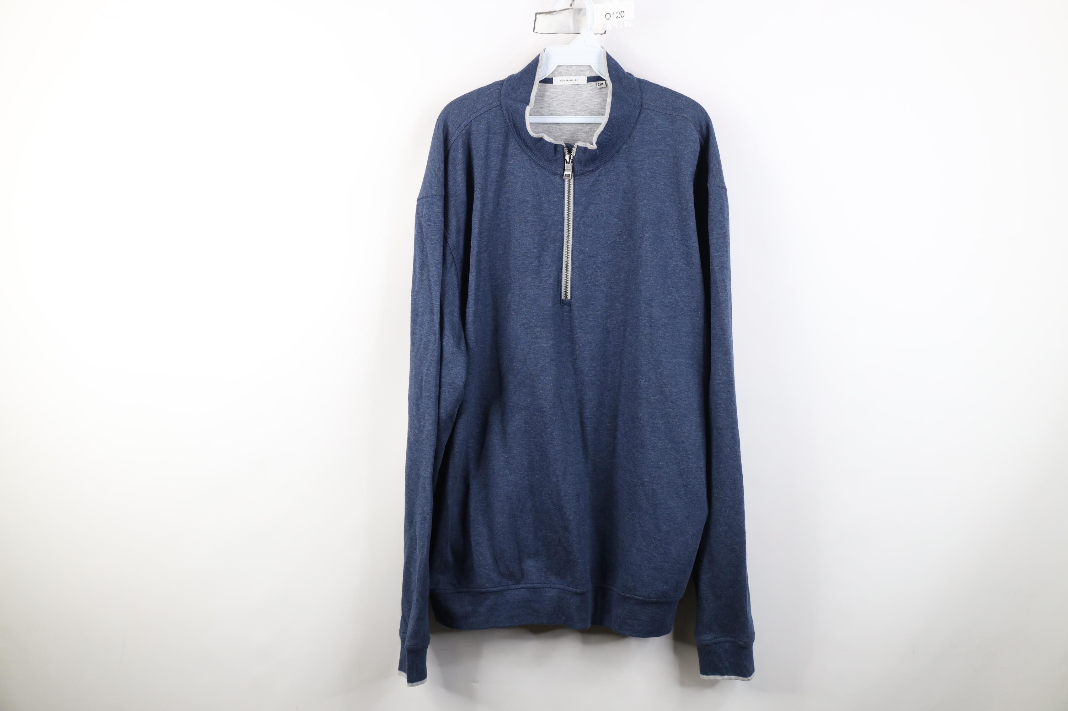 Vintage Oliver Ridley Touch Half Zip Pullover Sweater Heather Blue Size US XXL / EU 58 / 5 - 1 Thumbnail