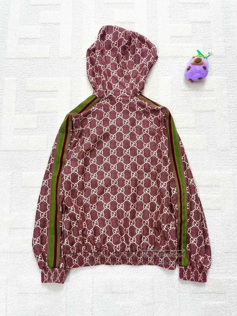 Gucci Double G old flower full-print zipper silk jacket ho