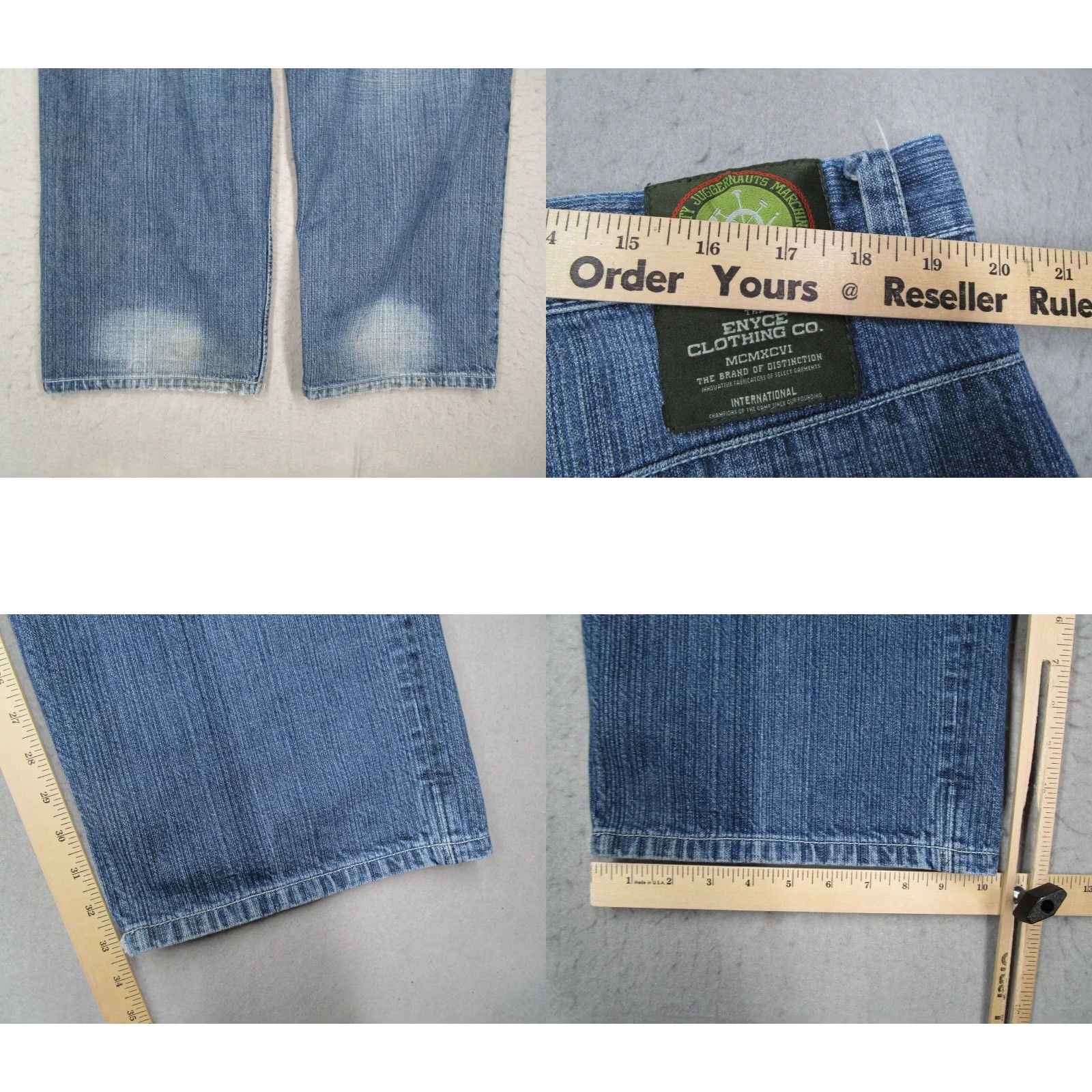 Enyce Enyce Men's Blue Straight Leg Baggy Jeans 40x33 Distressed Denim Streetwear Retro Size US 40 / EU 56 - 8 Thumbnail