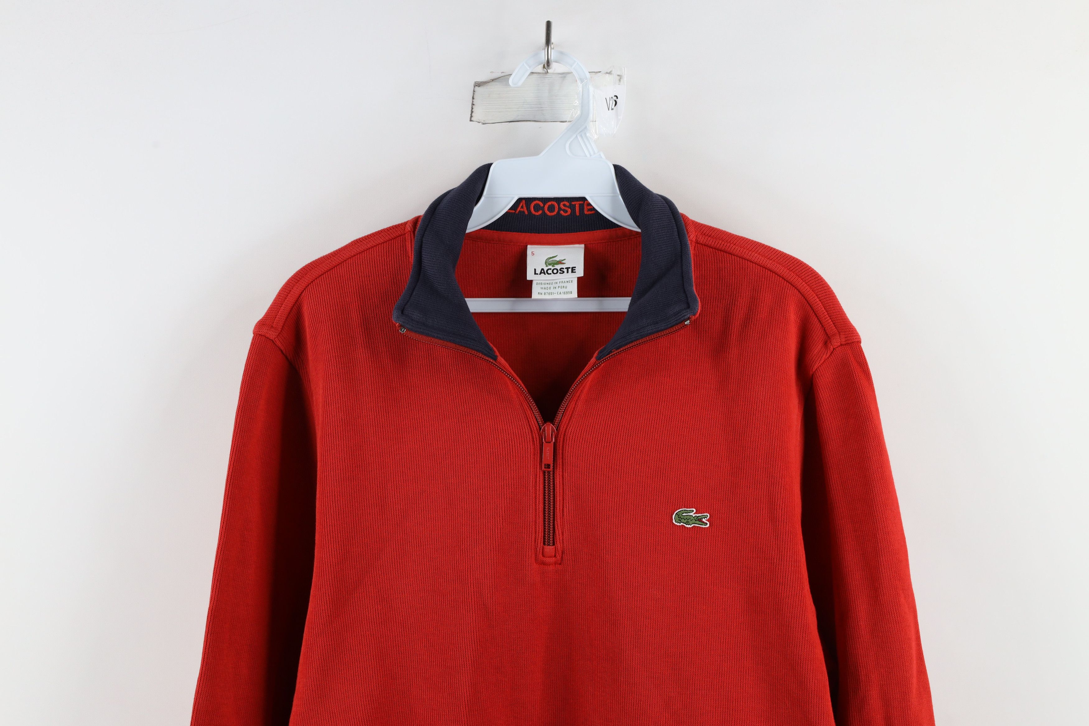 Lacoste Lacoste Croc Logo Ribbed Knit Half Zip Pullover Sweater Size US S / EU 44-46 / 1 - 2 Thumbnail