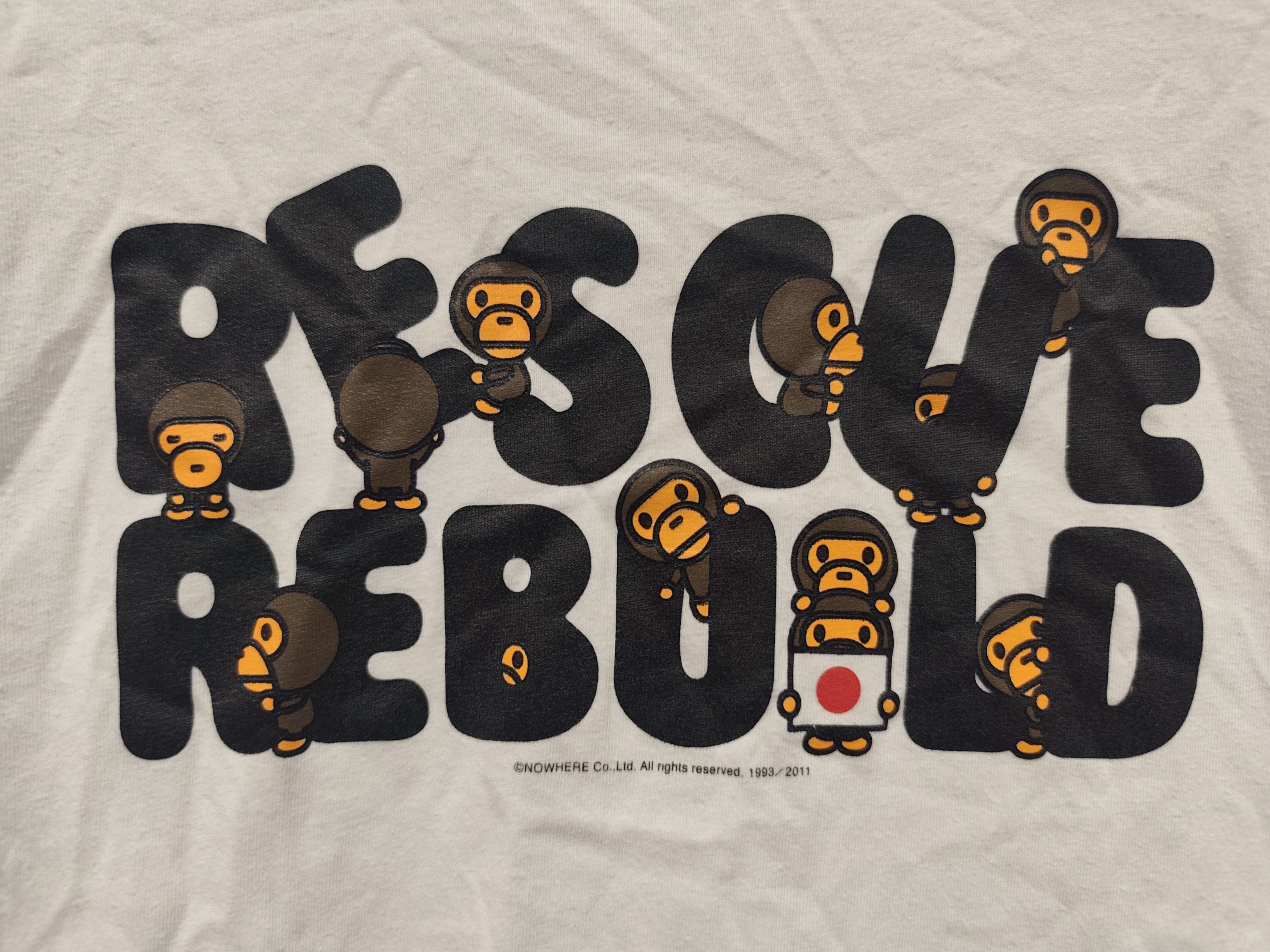 Bape 2011 Bape Rescue Rebuild Tee Size US S / EU 44-46 / 1 - 2 Thumbnail