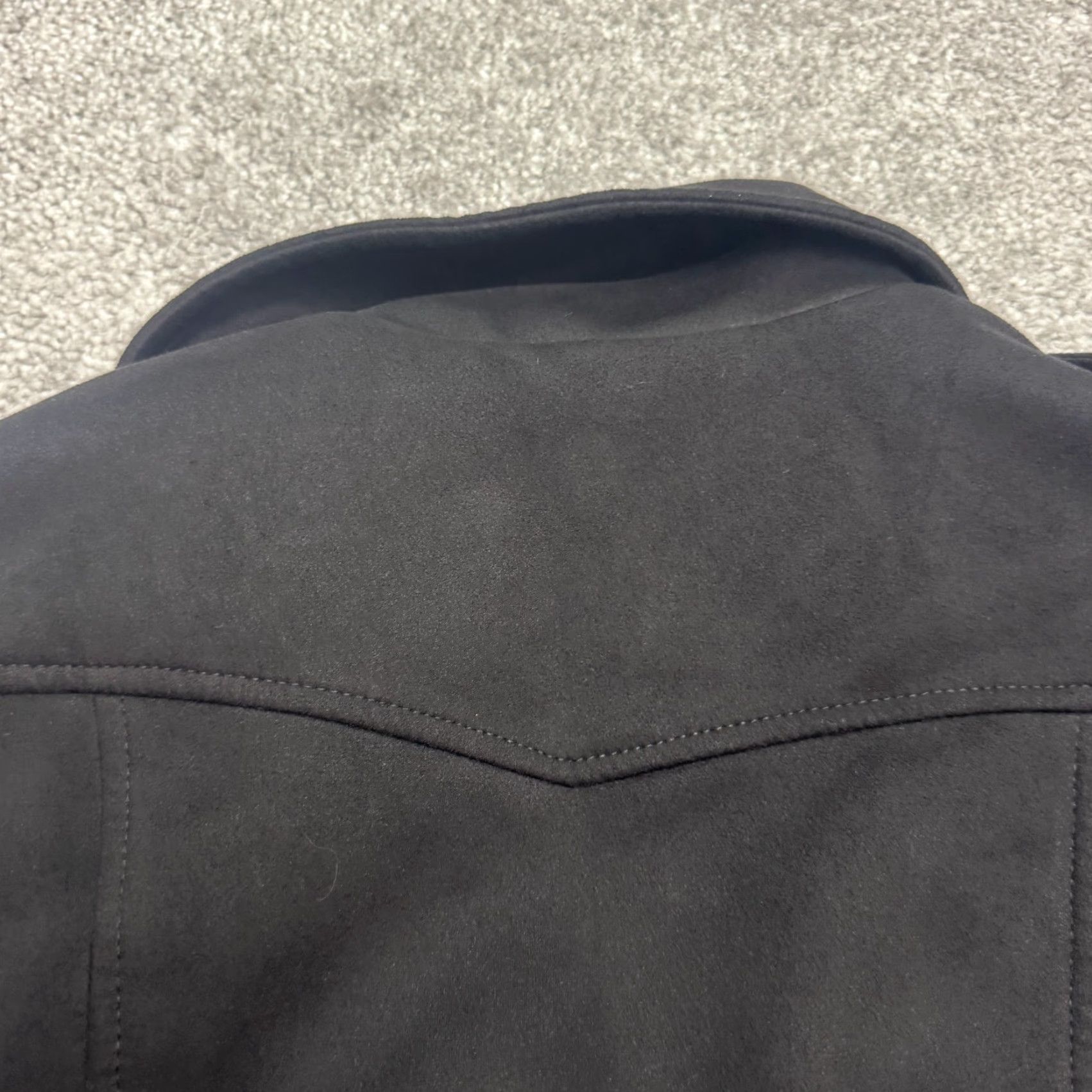 Vintage Chartou Motorcycle Jacket Womens XS Black Faux Suede Zip Biker Moto Coat Size XS / US 0-2 / IT 36-38 - 3 Thumbnail